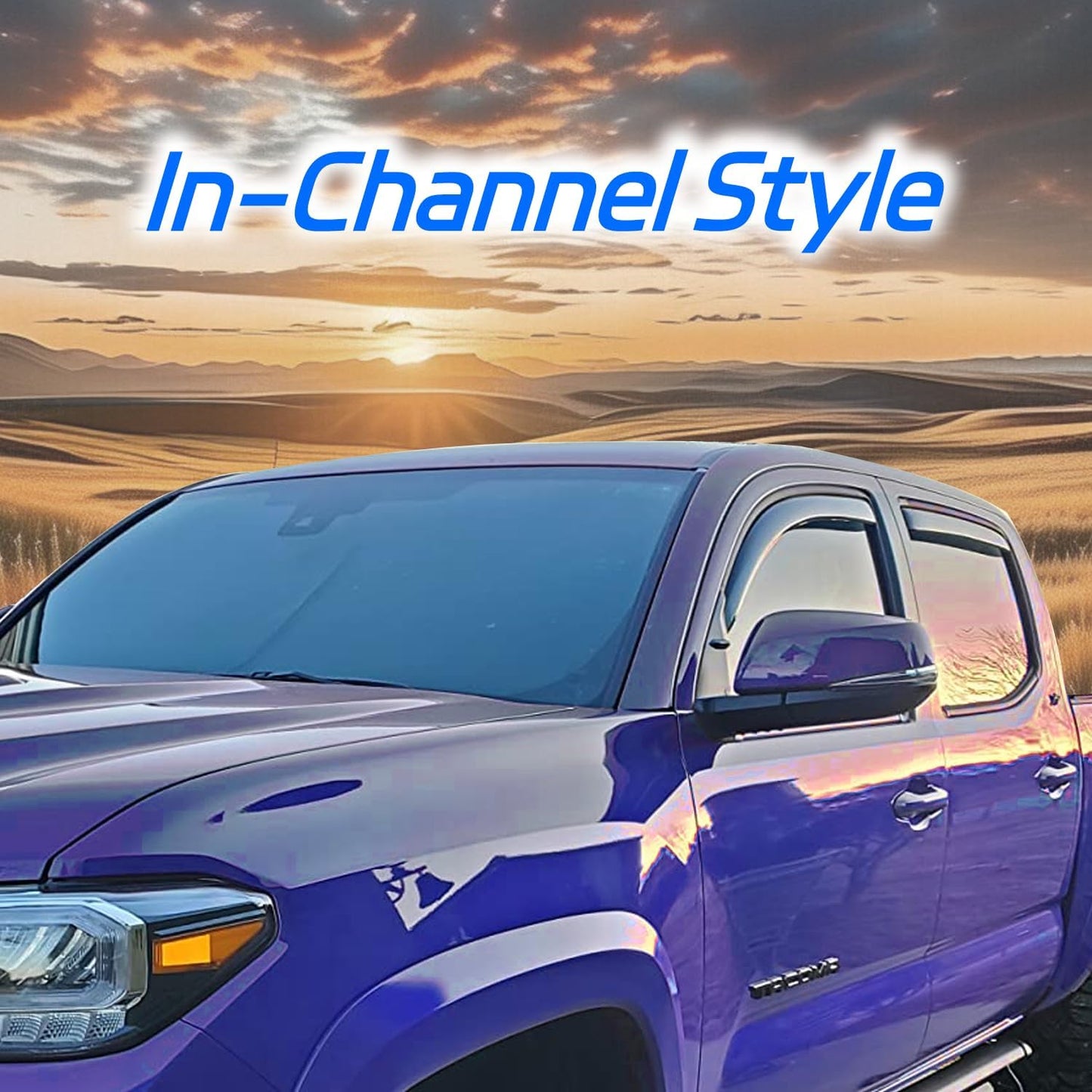 4pcs in Channel Window Visor Fit for 2011-2024 Dodge Durango, Smoke Tinted Side Window Deflectors, Durable Rain Guards, Vent Shades Visors Shield