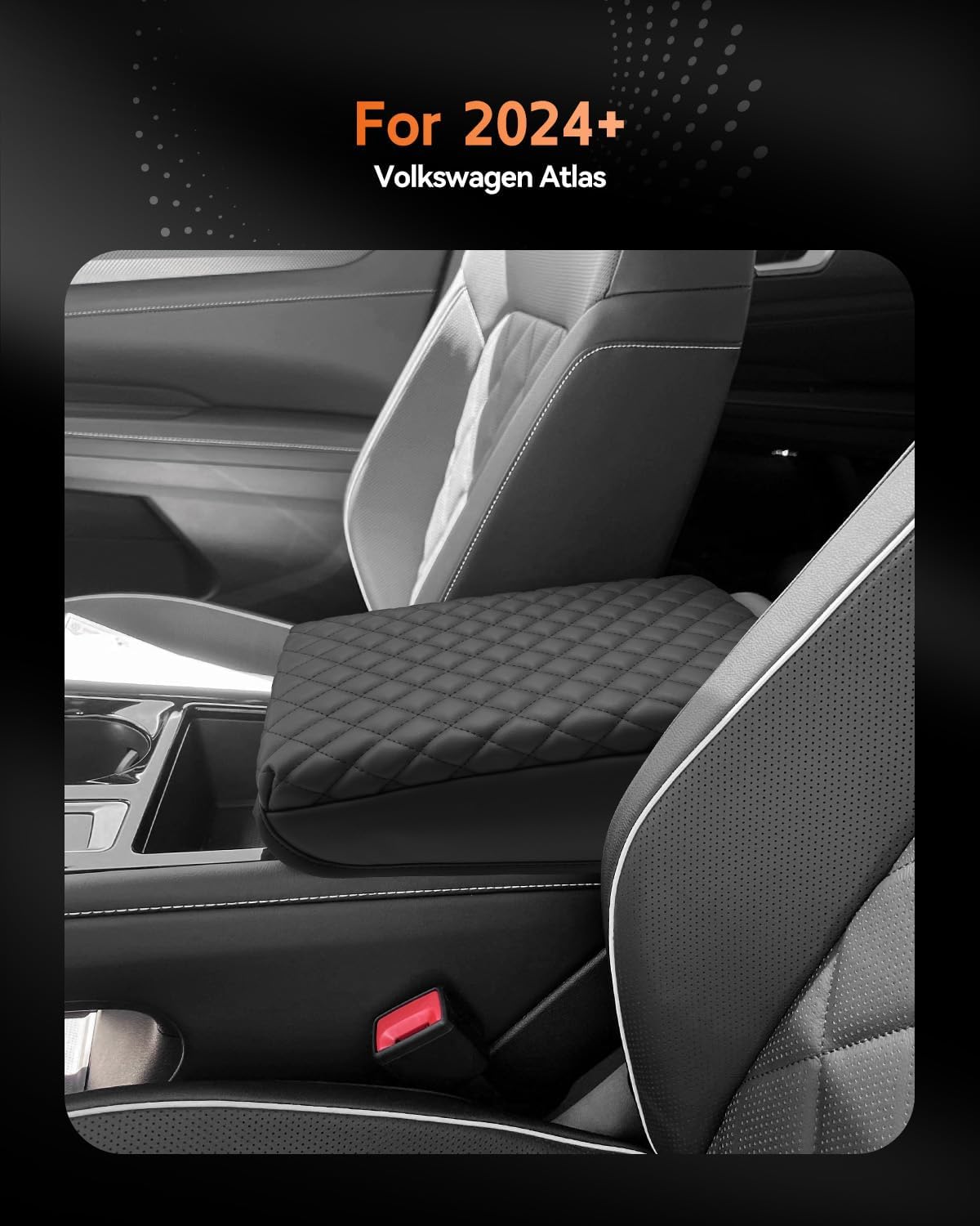 CDEFG for Volkswagen Atlas 2024 2025 Center Console Cover Armrest Box Cover for VW Atlas (SE, Peak Edition, SEL, Cross Sport, SEL Premium R-Line) Accessories Console Arm Rest Protector