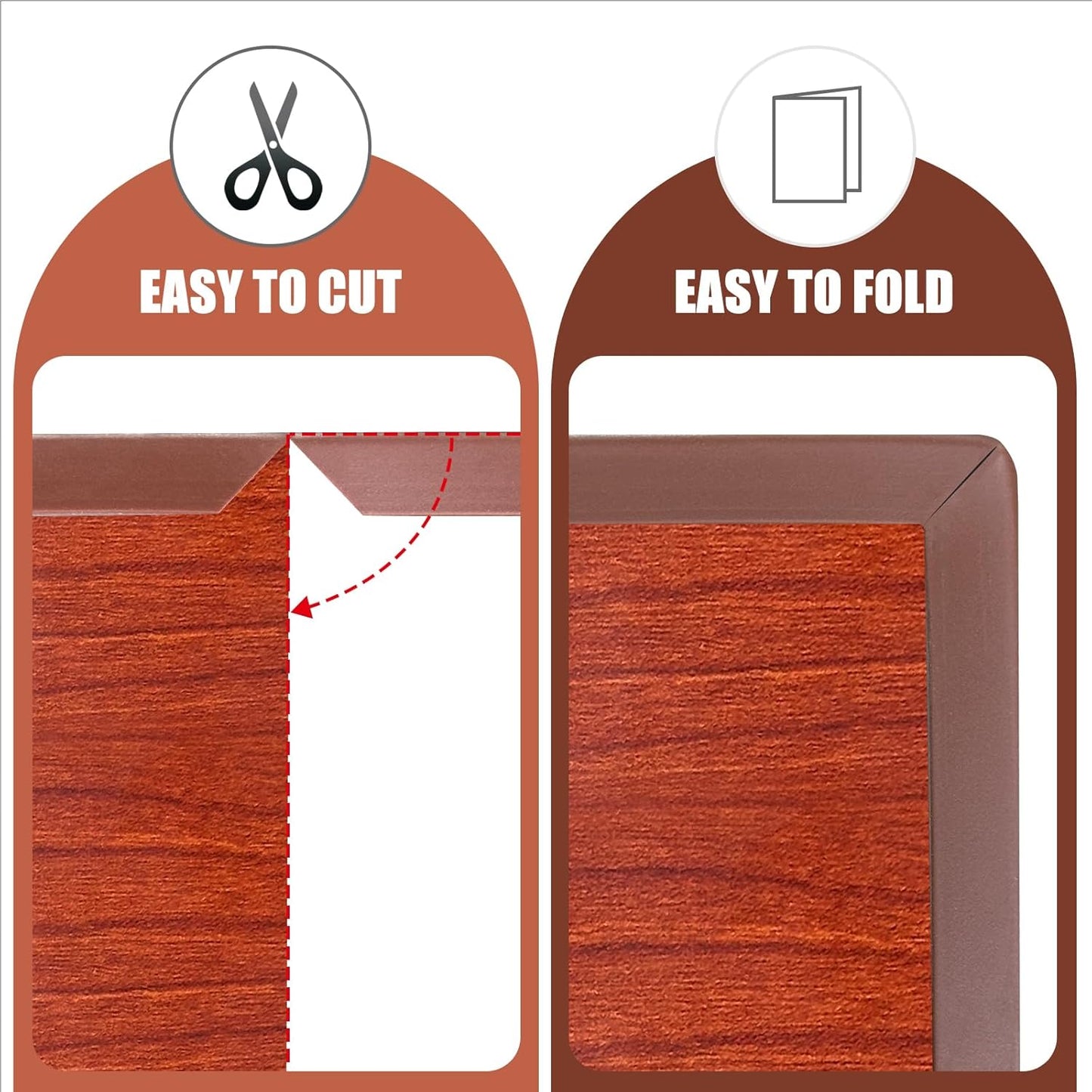 Rubber Edge Trim, Flexible Self Adhesive U Shaped Peel and Stick Edge Banding, 1-3/8"(35mm) U Channel Edge Protector for Door Sides, Edge Guards for Woods, Furniture, 20Ft, Brown Color