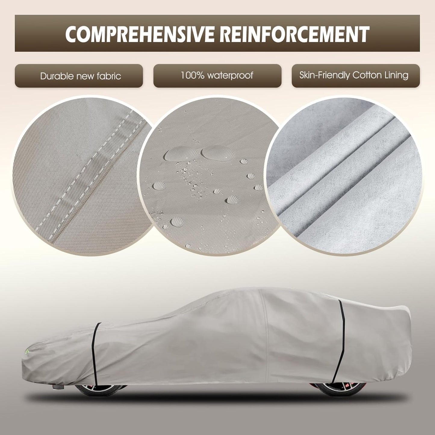 Migaven 6 Layers Car Cover Custom Fit for Corvette C4 C5 C6 C7 C8 1980–2023, Waterproof Full Exterior Cover Rain Sun Protection with Door Zipper (Not Include Mirror Pocket)