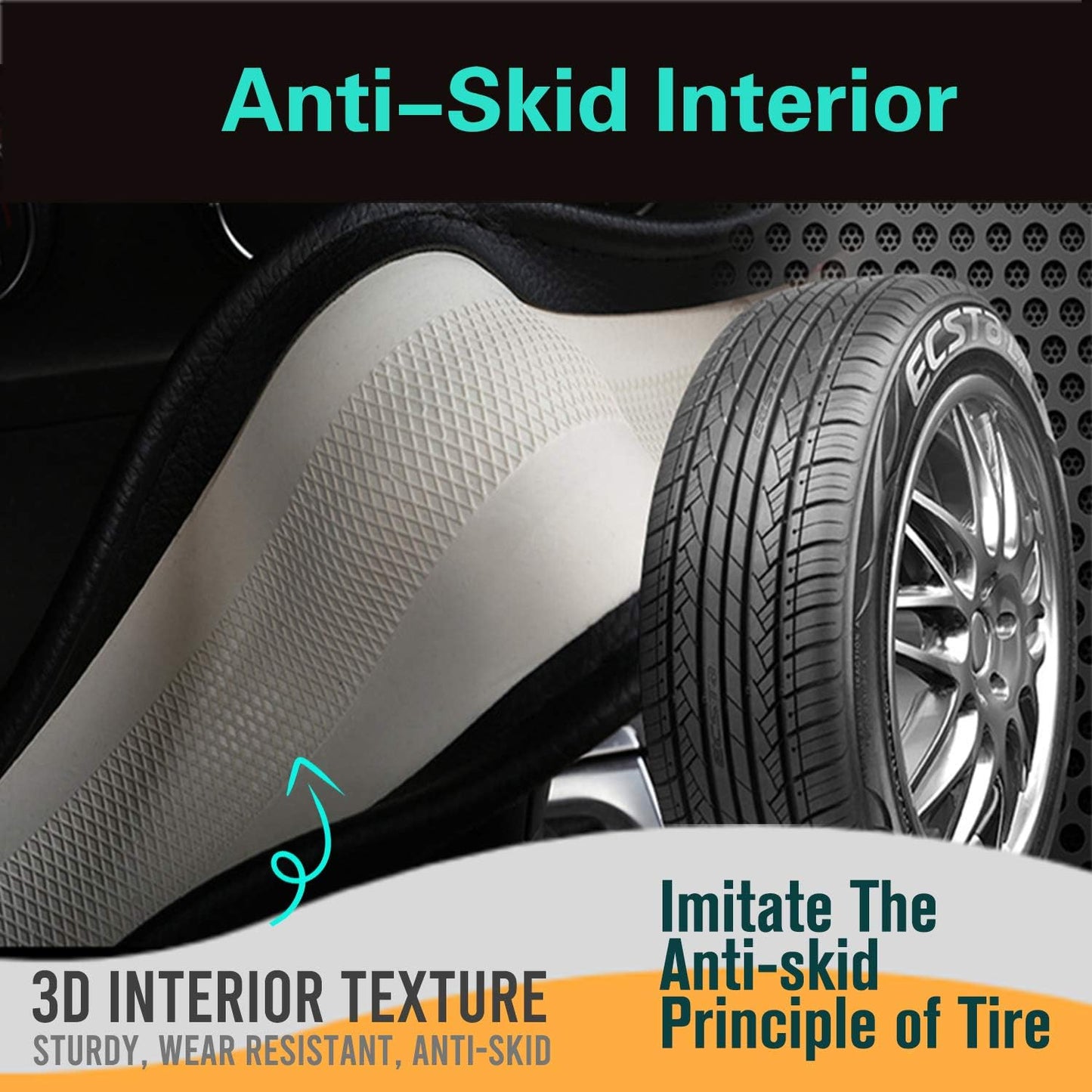 PINCTROT Small Size Steering Wheel Cover Great Grip with 3D Honeycomb Anti-Slip Design, 14 Inch (Wine Red)