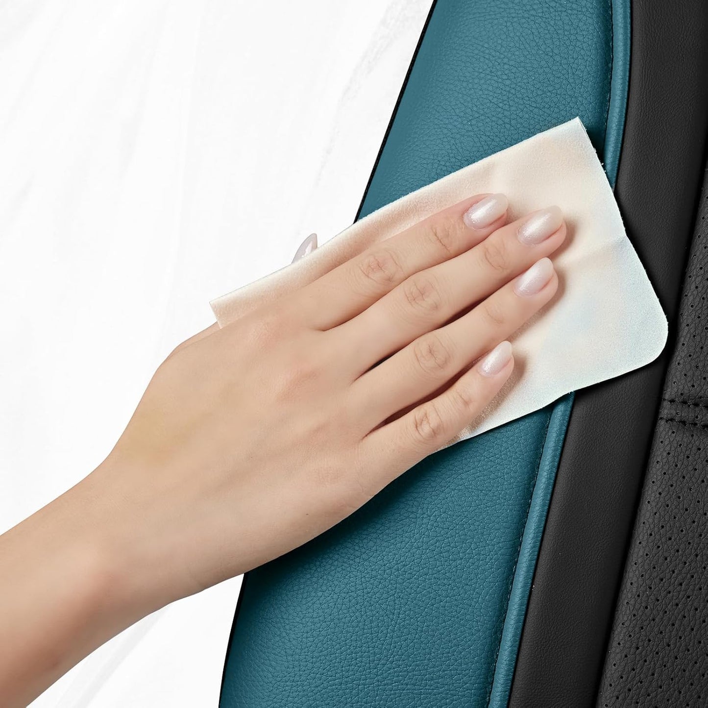 Road Comforts Leather Seat Covers, Breathable Car Seat Covers Full Set for Men,Airbag Compatible, Automotive Seat Covers Set Universal Fit Most Cars,Vans,Truck,SUV