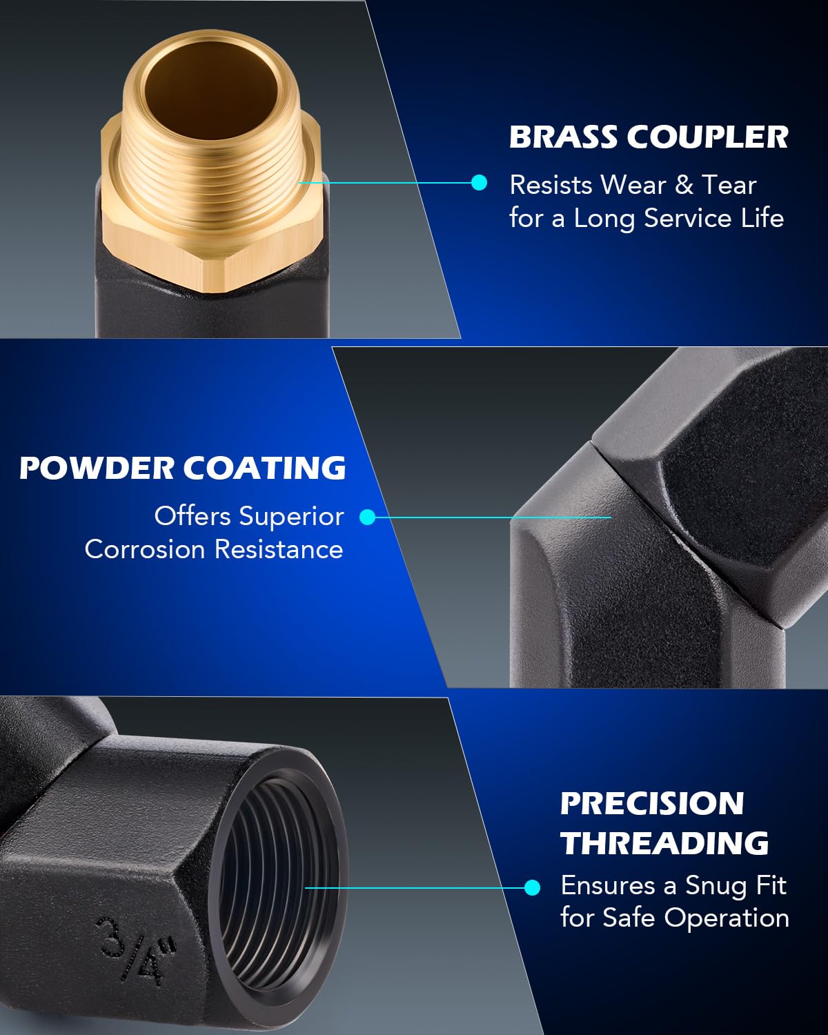 Orion Motor Tech Fuel Hose Nozzle Swivel, 3/4" Dual NPT Threads Fuel Transfer Swivel Multi Plane 360 Rotating Fuel Tank Fuel hose Connector for Fuel Pump Hose Nozzle Transfer Diesel Gasoline Kerosene