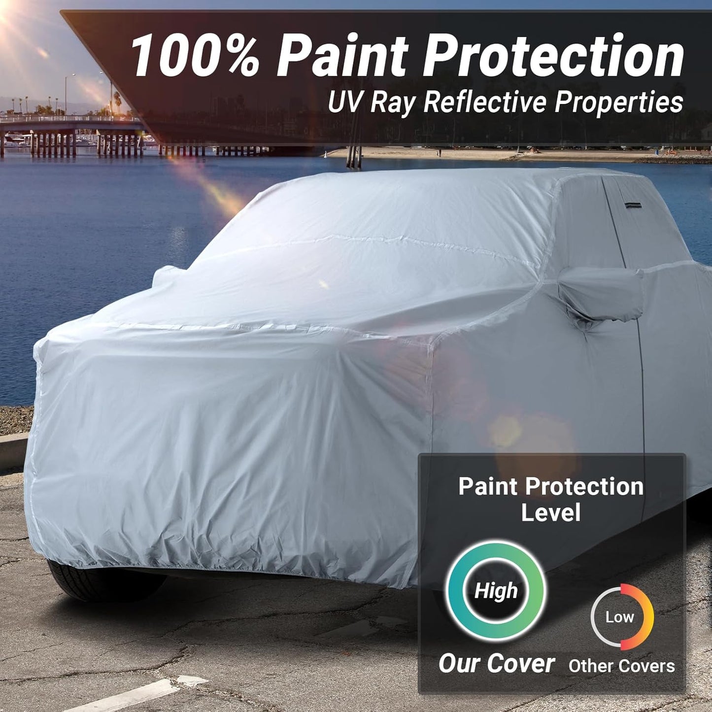 iCarCover Fits 2004-2024 Titan Crew Cab, 5.6 ft Short Bed Nissan Truck Cover Automobiles Form-Fit Padded Full Exterior Waterproof Automobiles Protection Covers