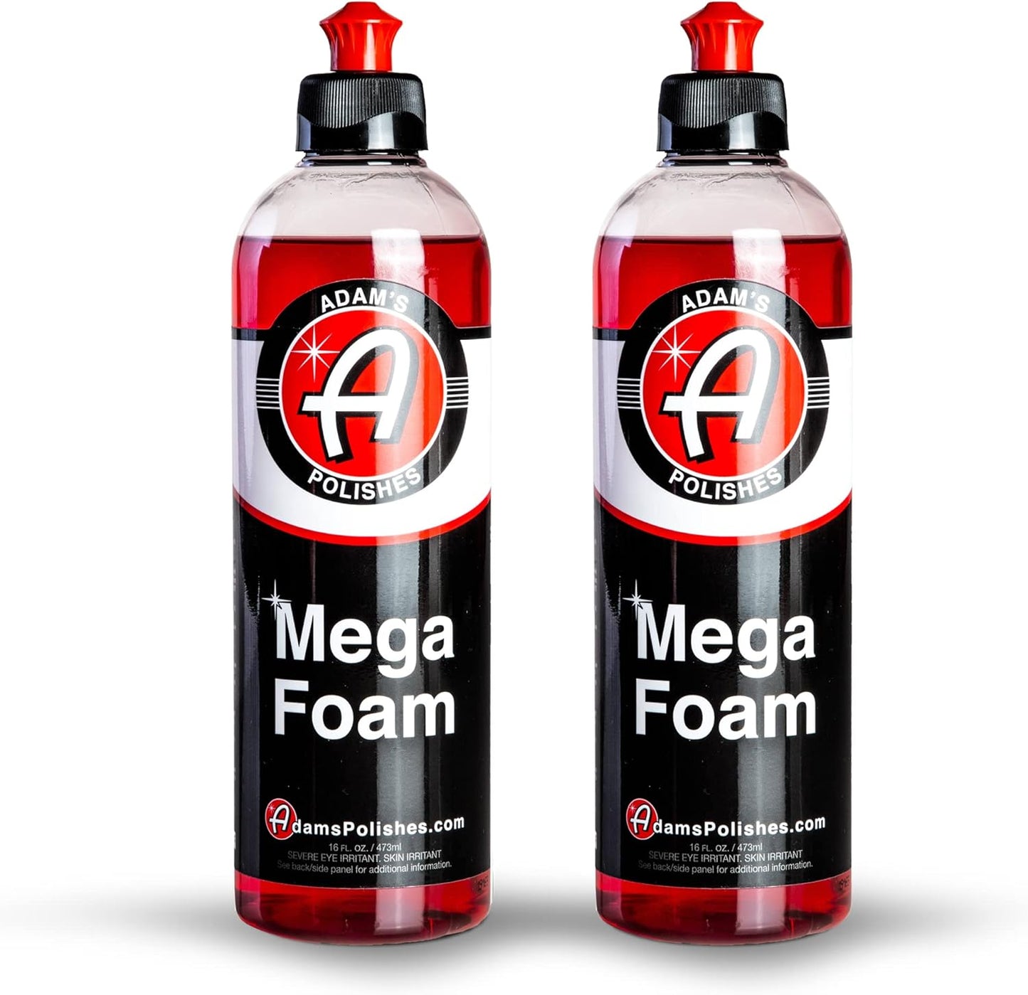Adam's Polishes Mega Foam (16oz, 2 Pack) - Detailing pH Neutral Car Soap Washing, Concentated For Use In Car Wash Bucket, Foam Gun For Cleaning, Won't Strip Car Wax or Ceramic Coating