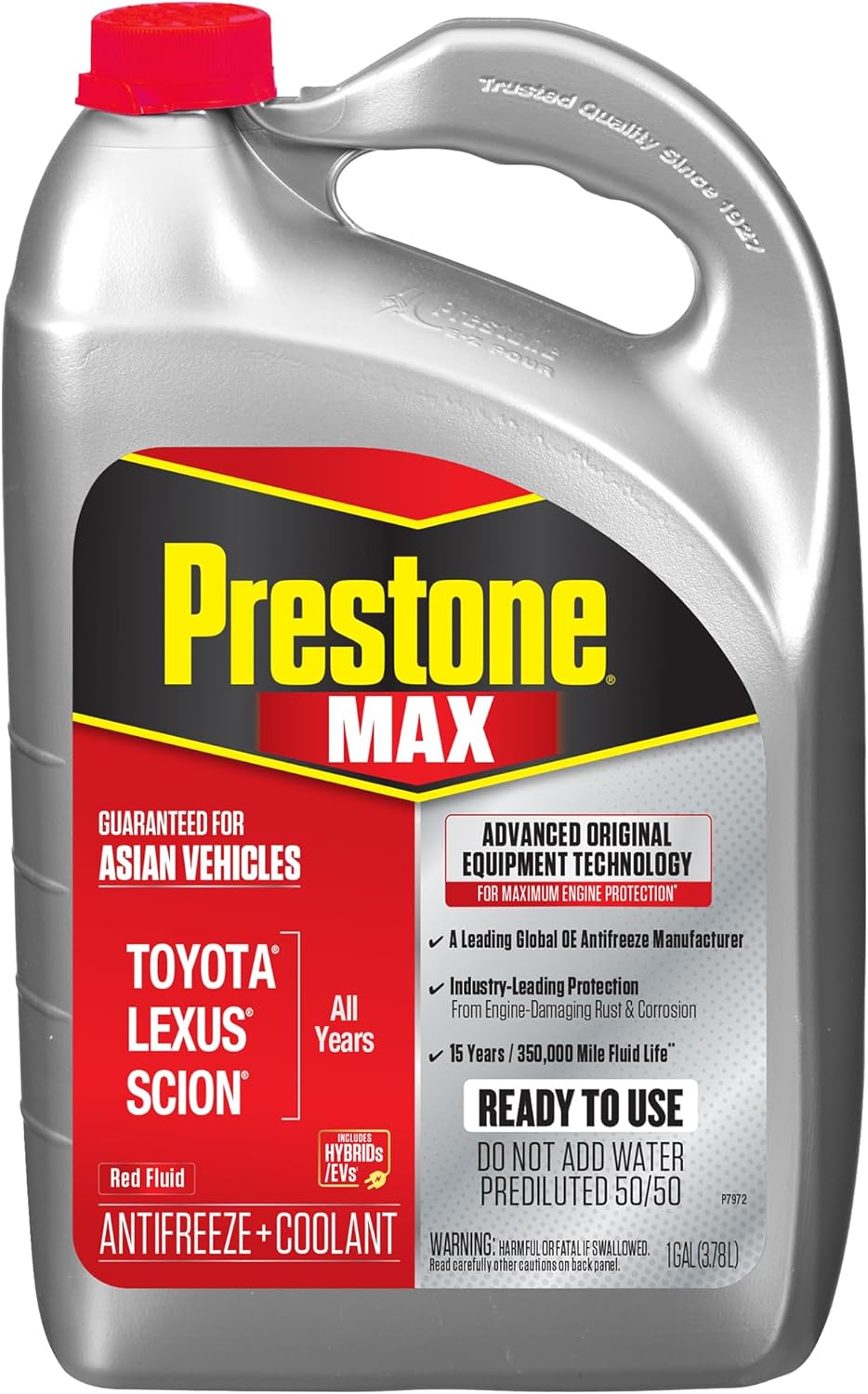 Prestone MAX Asian Red 50/50 Antifreeze Automotive Coolant, Pack of One