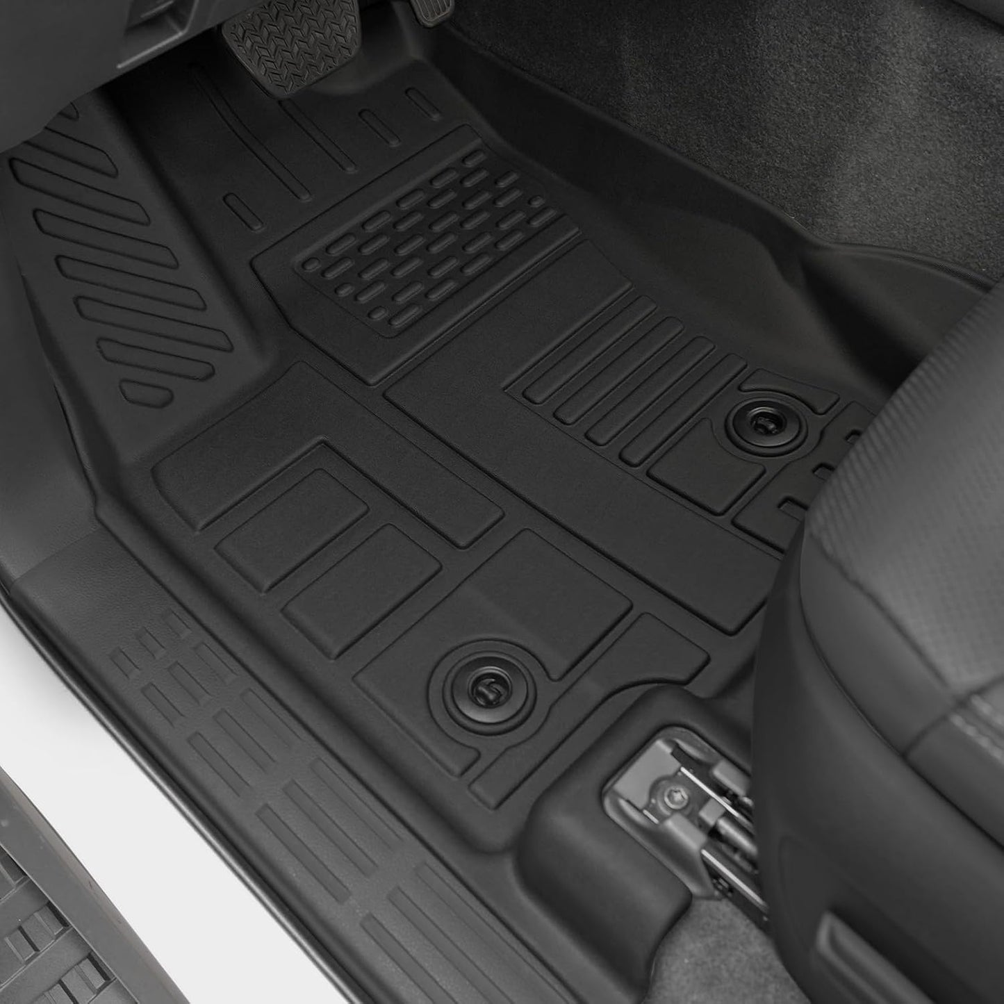 Floor Mats Set for 2024 2025 Toyota Land Cruiser Prado 5 Seats, Full Coverage All Weather Floor Mats Cargo Mat with Backrest Protectors & Door Sill Guards for Land Cruiser Accessories