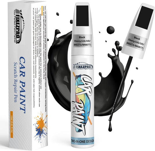 Black Ebony(UA/UD/M6373/M6877) Touch Up Paint for Ford, Car Paint Scratch Repair Remover Pen Color Exact Match, Quick and Easy Fix Automotive Chips and Nicks Scuff