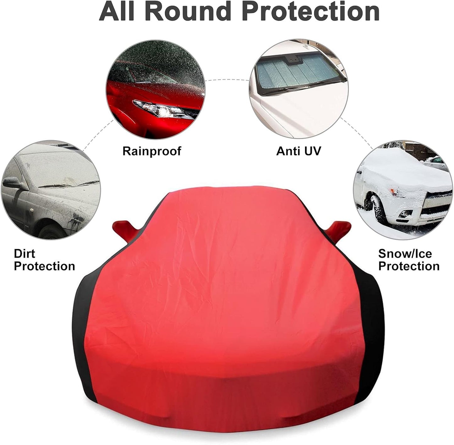 KAKIT Waterproof Car Cover Custom Fit for 1996-2004 C5 Stingray, UV Resistant Fade-Proof Cover for Chevy Corvette, Indoor & Outdoor Use (Red & Black Combo)