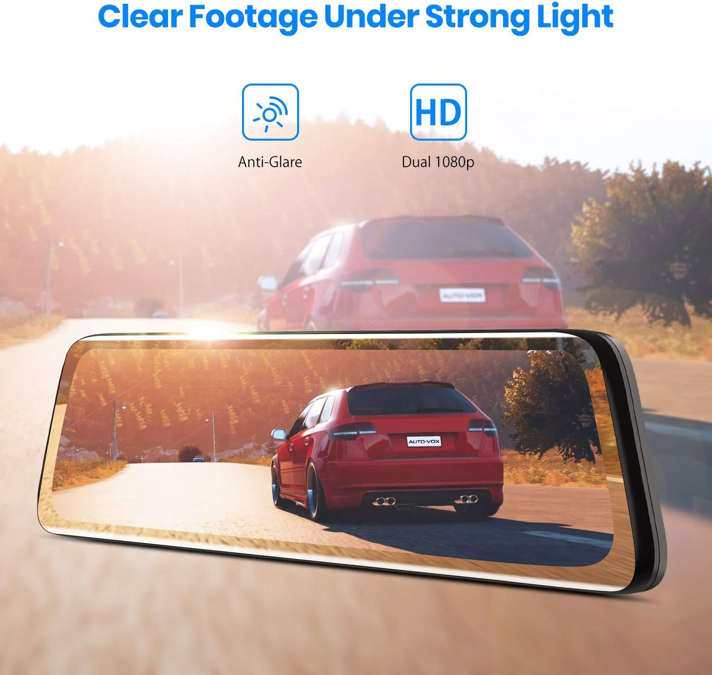 AUTO-VOX V5PRO 1080P 9.35'' OEM Rear View Mirror Camera, Full Laminated Ultrathin Touch Screen Mirror Dash Cam Front and Rear with No Glare, Super Night Vision Car Backup Camera Mirror