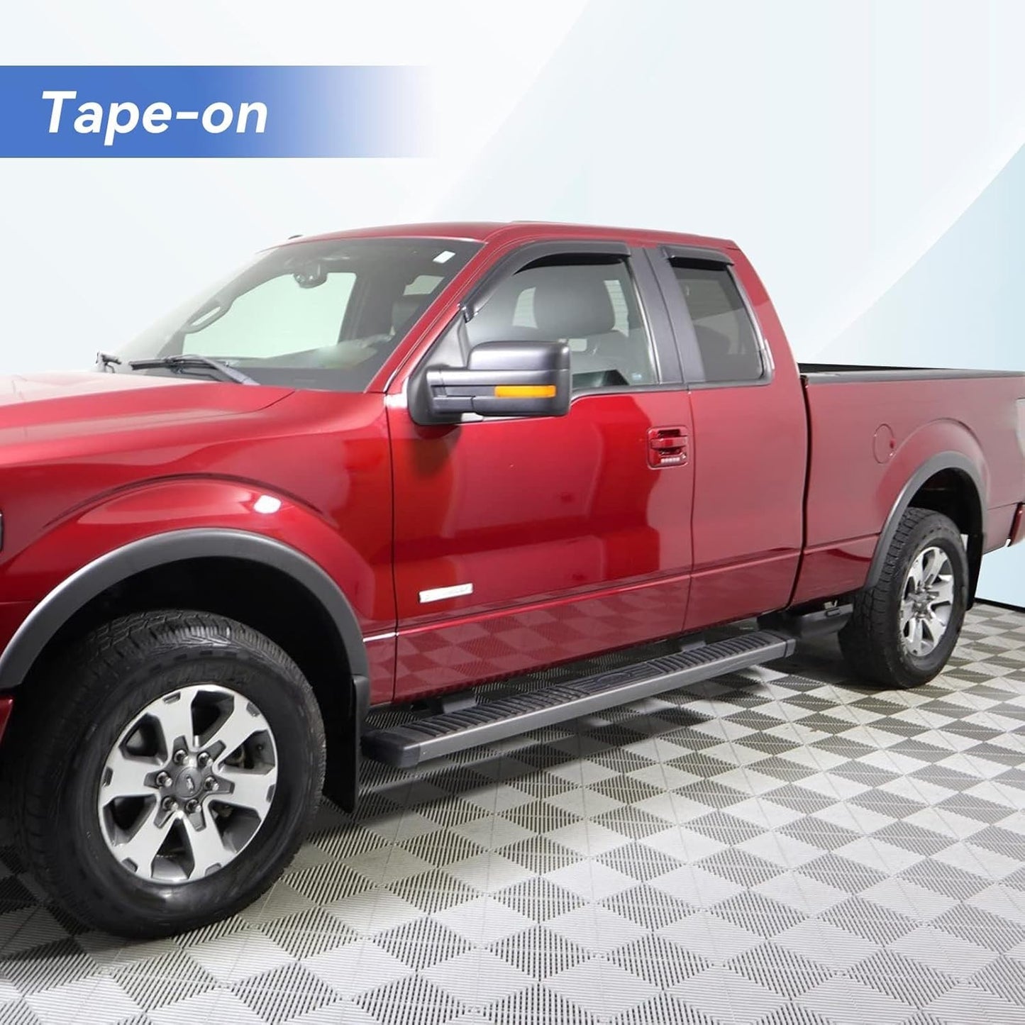 Window Visors Rain Guards for 2004-2014 Ford F150 SuperCab, Out-Channel Window Vent Wind Deflectors Visors Shades for 04-14 F-150 Extended Cab