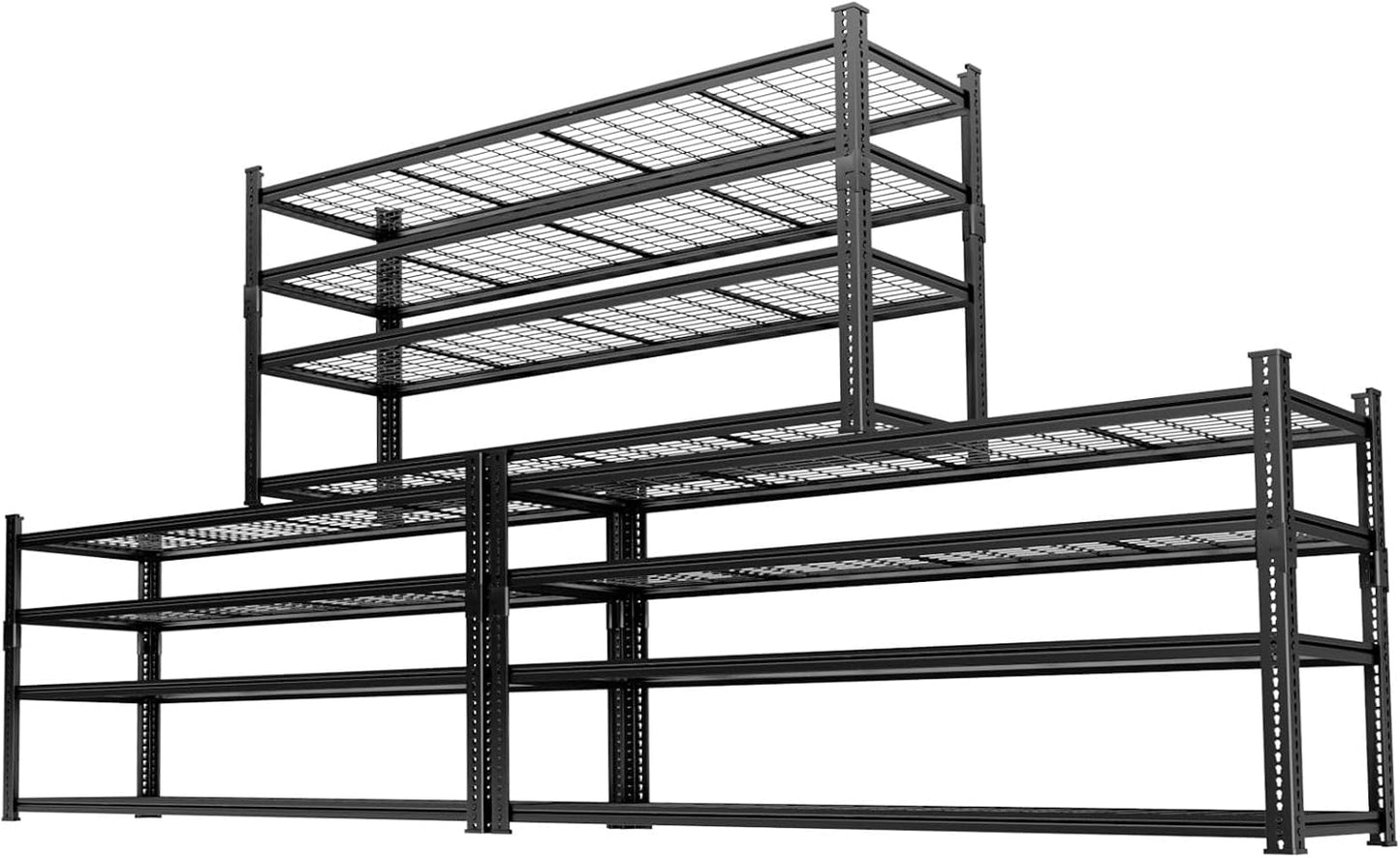 Storage Shelves 3PCS Garage Shelving Heavy Duty 2640LBS Capacity, 60"L x 24"W x 60"H Adjustable Metal Shelving Organizer Wire Rack, 4 Tier Utility Shelf Unit for Pantry Closet Warehouse Organization