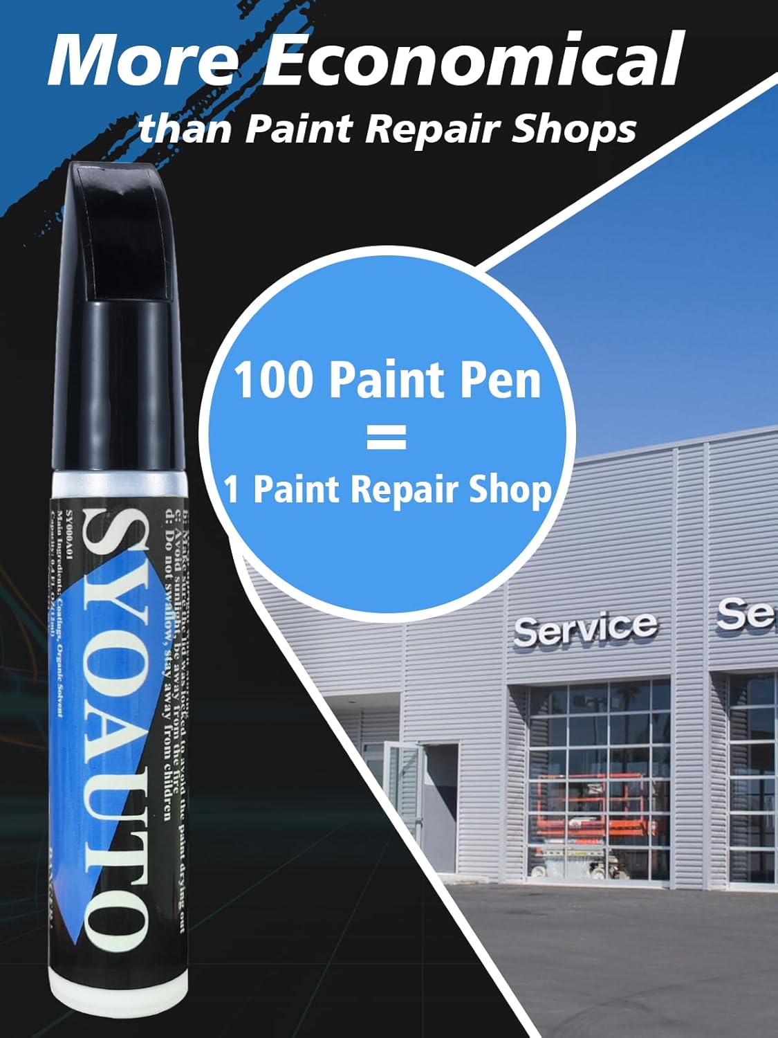 SYOAUTO Silver Touch Up Paint for Cars, Auto Touch Up Paint Silver Scratch Repair Automotive Silver Car Paint Pen 2 in 1 Car Touch Up Paint 0.4 oz