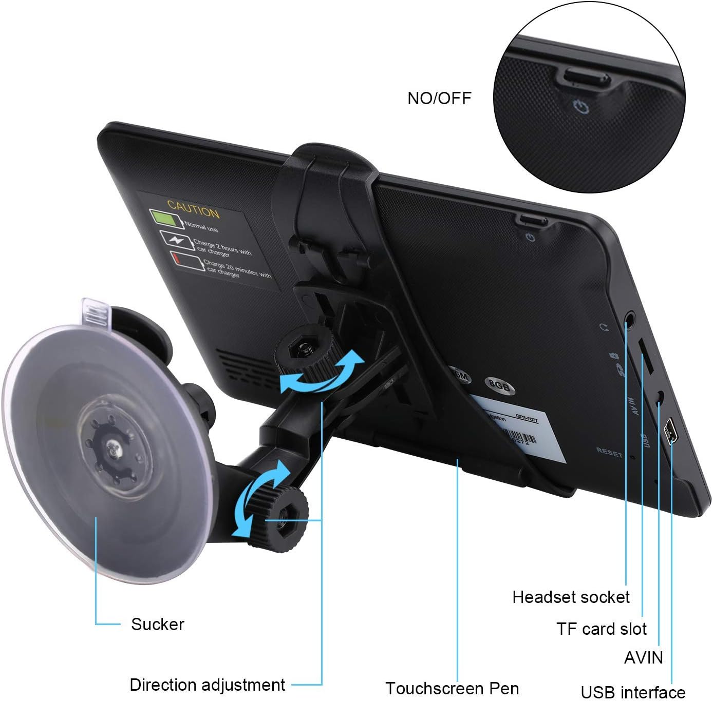 GPS Navigator for Car Truck RV, Latest 2025 Map(Free Lifetime Updates) 7 inch Touch Screen Car GPS, Support Voice Turn Direction Guidance/Speed and Red Light Warning/Custom Truck Routing