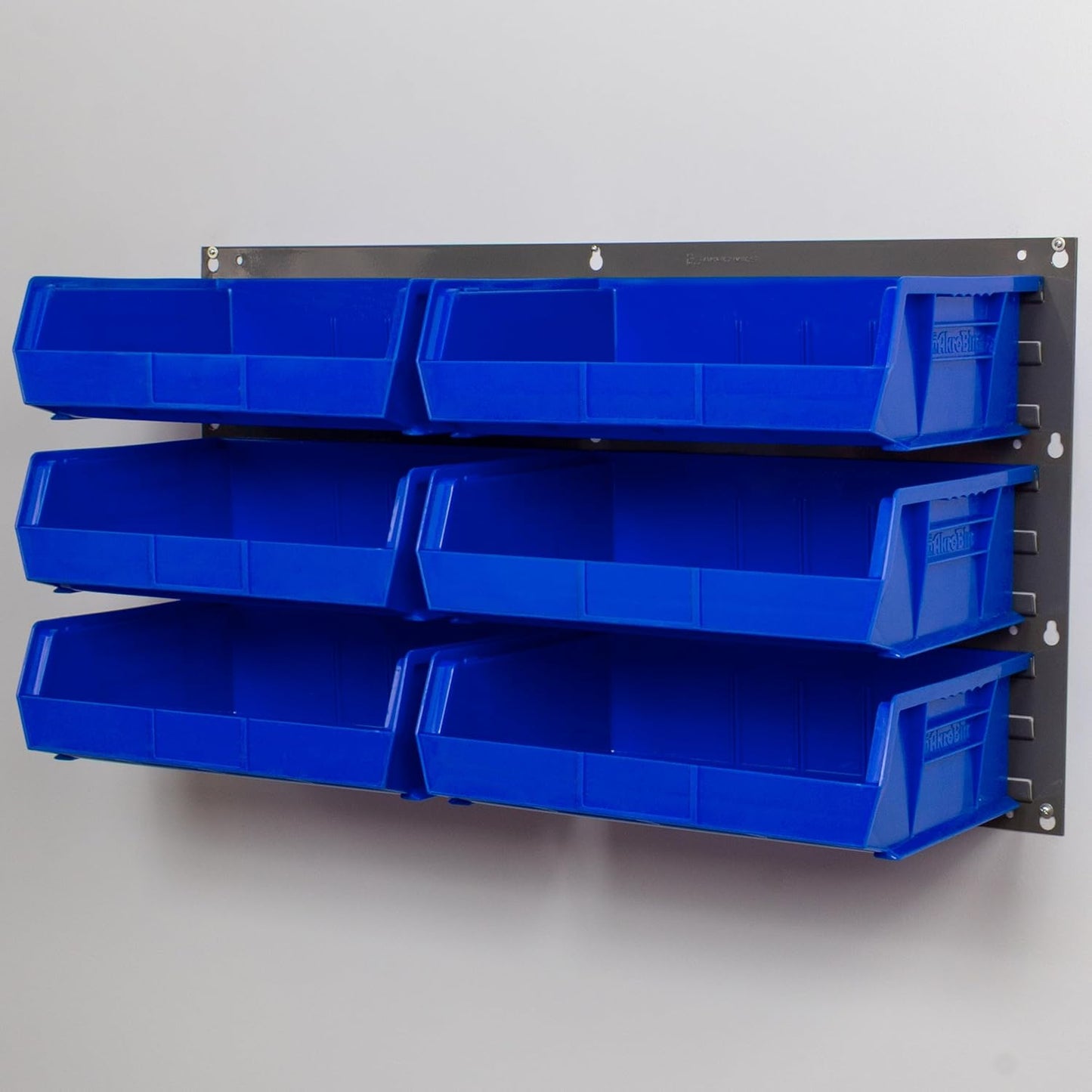 Akro-Mils 30136 Heavy Duty Wall Mount Garage Storage Steel Louvered Panel | Wall Storage Bin Hanging Organizer System for AkroBins, 36-Inch W x 19-Inch H, 4 Pack, Grey