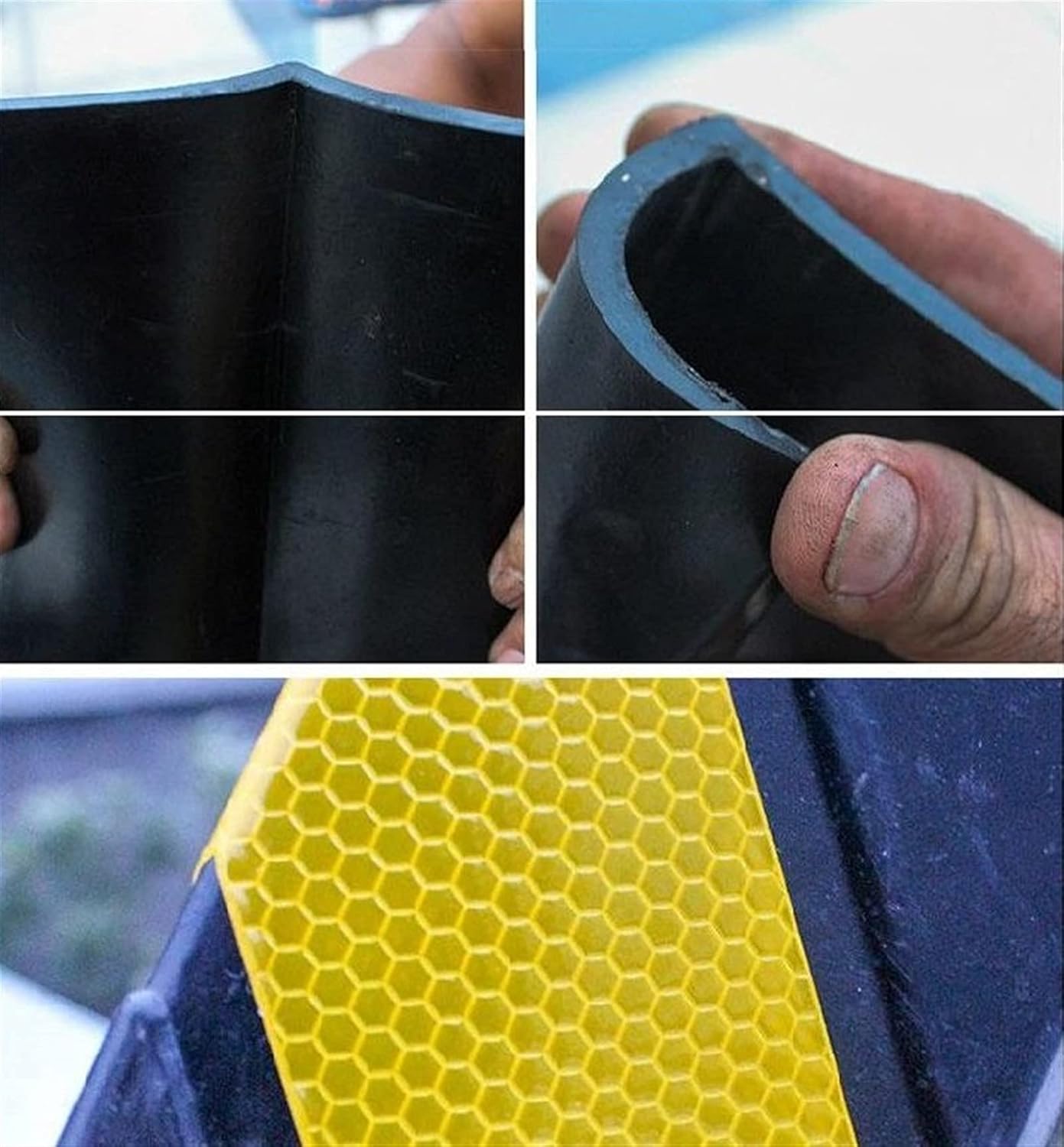 Garage Wall Guards Edge Rubber Protector Wall Corner Bumper Guards for Parking Protect Car Corner Guards Bumpers Pole (Color : 1, Size : 4pcs)