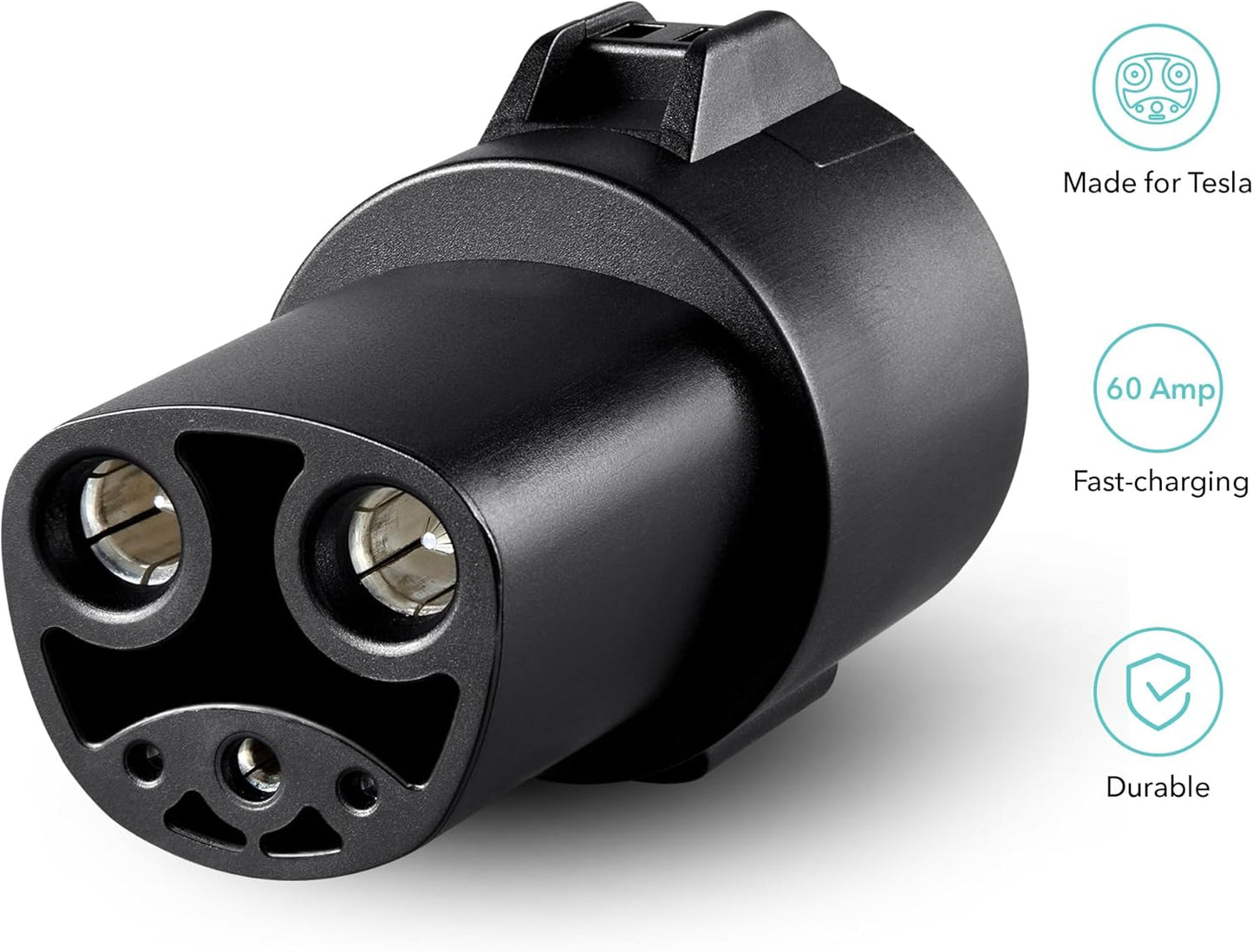 Lectron J1772 to Tesla (NACS) EV Charging Adapter 60 Amp (250V) - Compatible with Tesla Model S/3/X/Y & Cybertruck Electric Vehicles (Black)