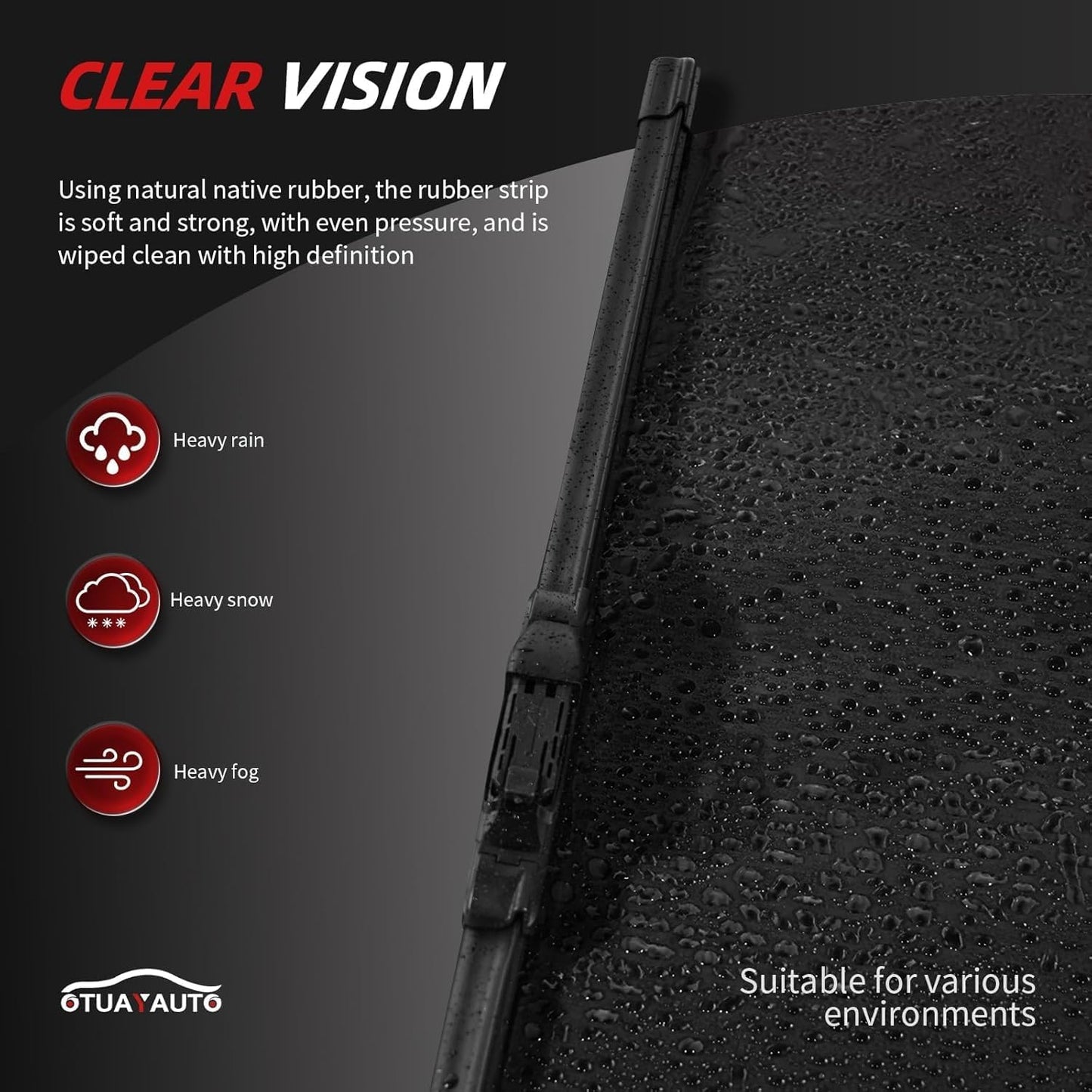 OTUAYAUTO Windshield Wiper Blades - Replacement for Volkswagen Taos 2022 2023 2024, Front and Rear Wipers Set, Top Lock - 26"+18"+11" (Pack of 3)