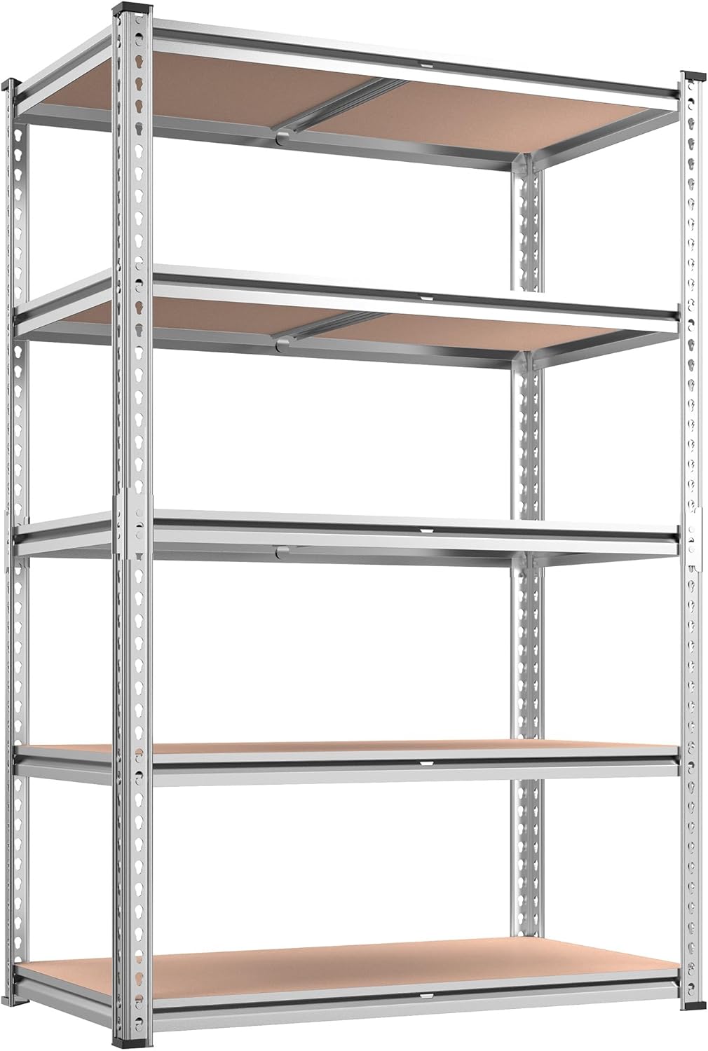 REIBII 2020LBS Garage Shelving Heavy Duty 5-Tier Storage Shelves Adjustable Metal Shelving for Warehouse, Basement, Easy Assembly, 72" H x 35.55" W x 16" D, Galvanized