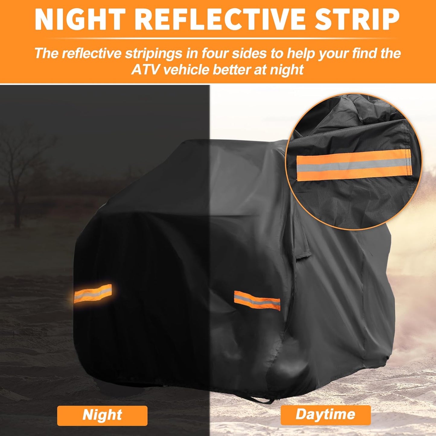 X AUTOHAUX ATV Cover for Can-am Outlander MAX XT DPS/XT-P Waterproof 4 Wheelers Quad Cover Outdoor Sun Rain Storage Protection 210D-PU Black 240x122x135cm