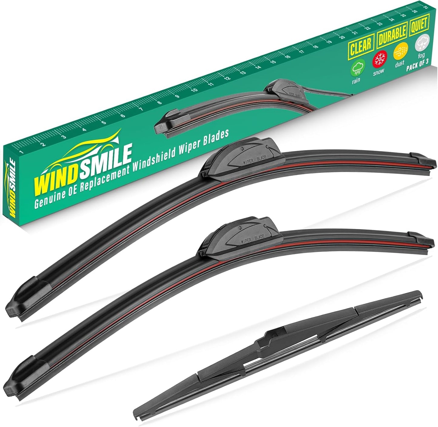 26" 16" 14" Windshield Wiper Blades Replacement for Mazda CX7 CX-7 2007 2008 2009 2010 2011 2012 Premium All Weather Front Rear Wipers Set - OEM Quality (Pack of 3)