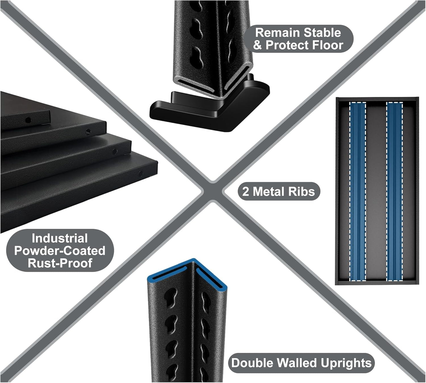 48" W Garage Shelving Heavy Duty, 1650LBS Loads Adjustable Garage Storage Shelves,3-Tier Metal Storage Racks and Shelving Units, Utility Rack Shelves,48" W x 18" D x 39" H,Yellow
