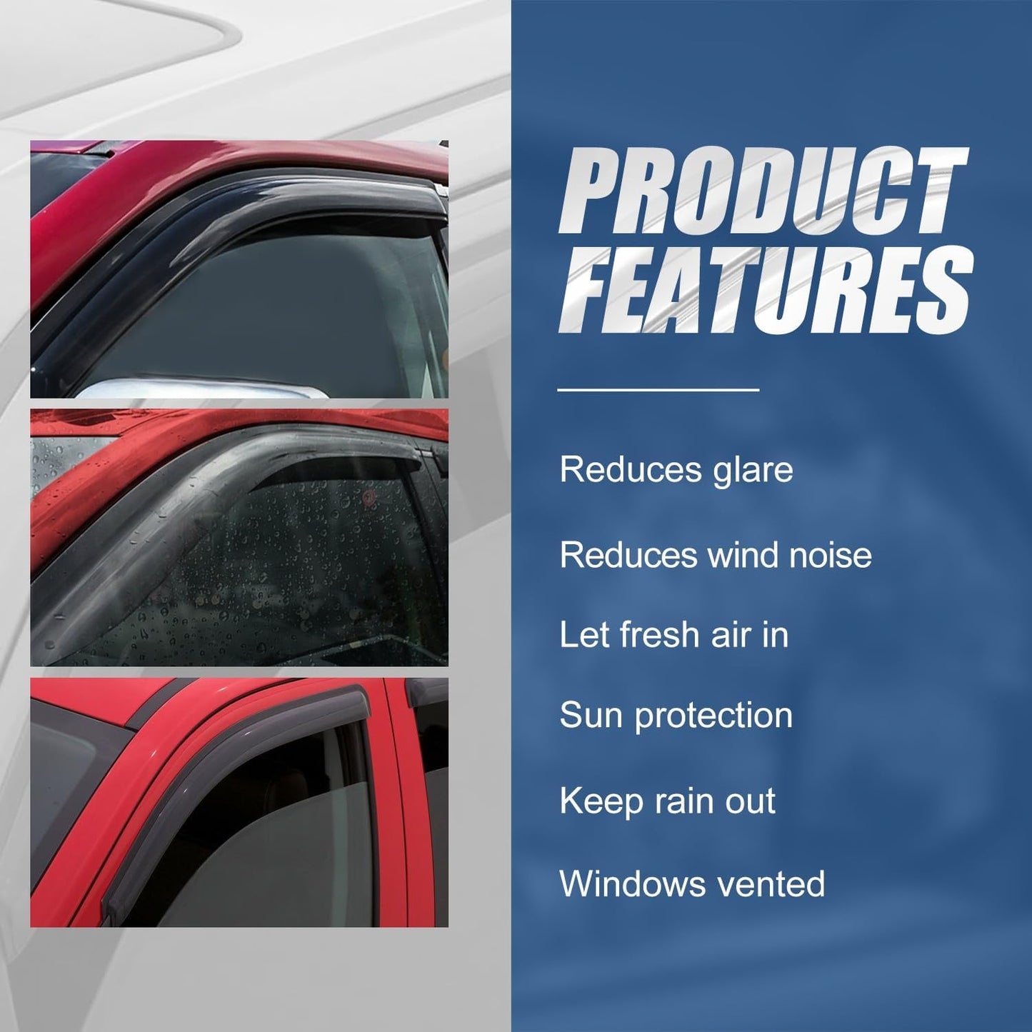 Auto Dynasty Set of 4 Carbon Fiber Pattern Window Visors Compatible with 2007 2008 2009 2010 2011 2012 Dodge Calibe, Tape-On Rain Guards Shield Vent Shade Deflector Glossy Black