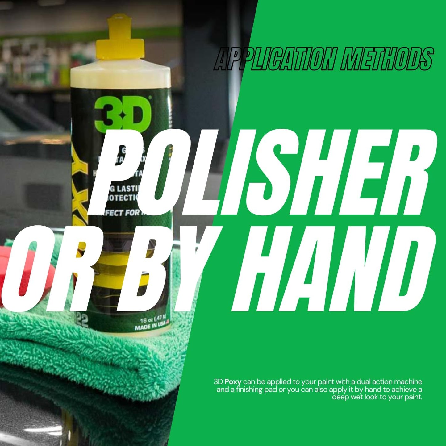 3D POXY Montan Wax Sealant – Long Lasting Hybrid Car Wax for High Gloss Finish & Paint Protection | Non-Staining Formula | Easy to Apply | Made in USA |8 oz