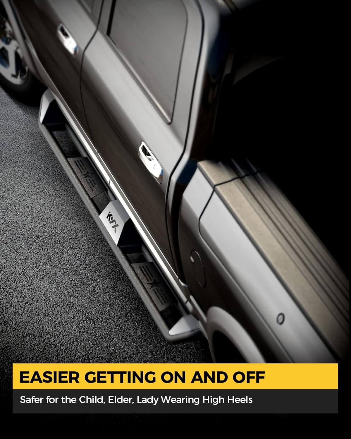 KYX Running Boards for 2005-2023 Toyota Tacoma Double Cab, Triple Tube Side Steps Two Stairs Design Car Door Nerf Bars Truck Boards Step Rails