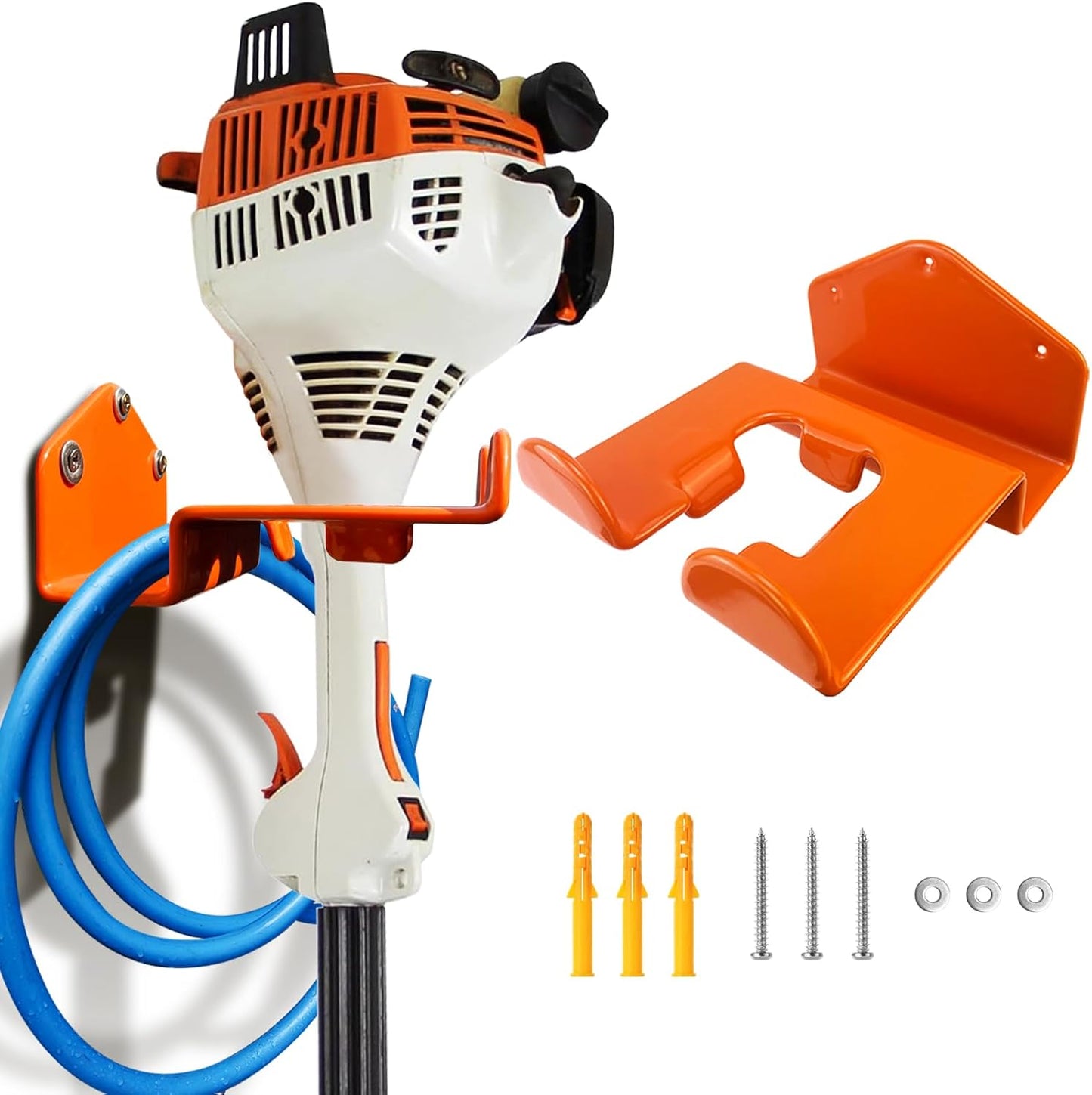 Weedeater Hanger, 1 Pack Weed Eater Hanger for Wall, Heavy Duty Weed Wacker Hooks for Garage, Garage Organization Storage Shed Organizer Mounted Trimmer Rack