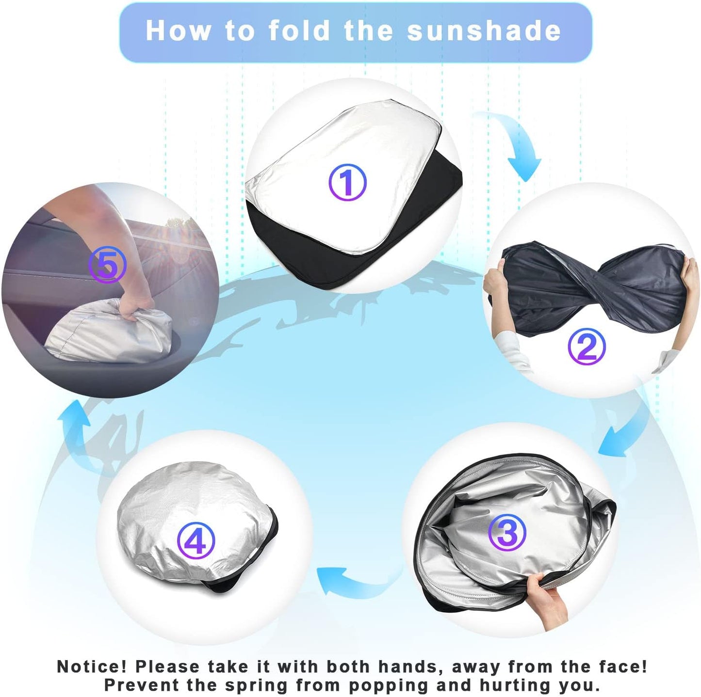 SXCY for 2024 2025 Tesla Cybertruck Windshield Sunshade for Tesla Cybertruck 2024 2025 Accessories 2025 Cybertruck Sunshade Foldable Sun Shield 2025 Cybertruck Sun Shade Sun Protector Block UV Rays