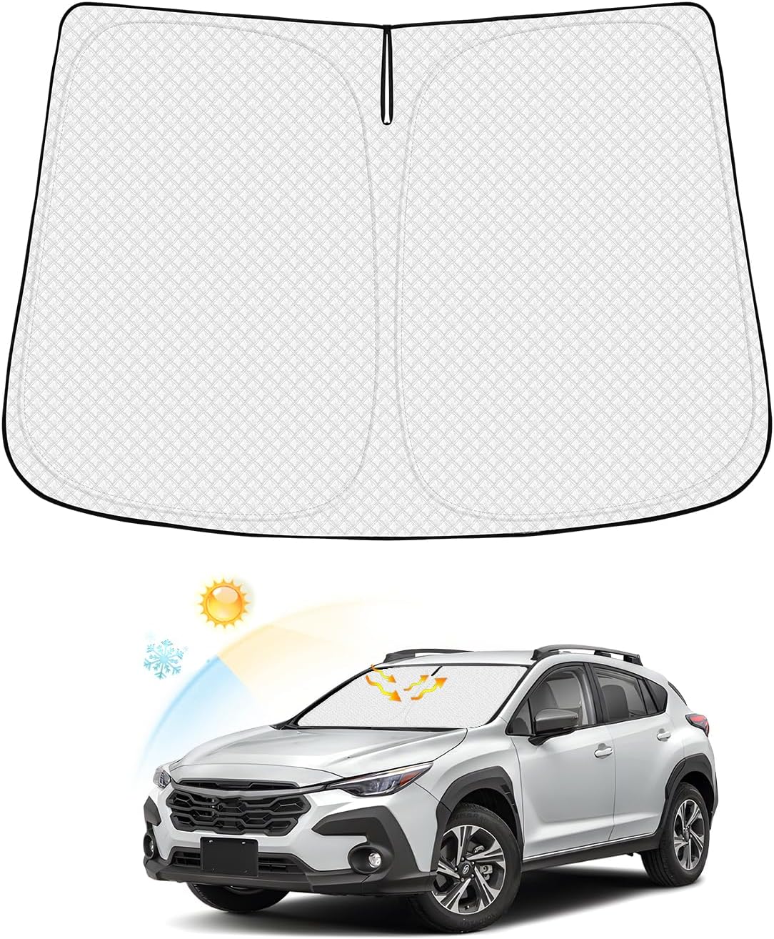 Windshield Sun Shade for Subaru Crosstrek 2024 2025 2026 Accessories Thicken 6-Layer Front Window Sunshade Cover Sun Visor Protector Foldable Block UV Rays Keep Vehicle Cool