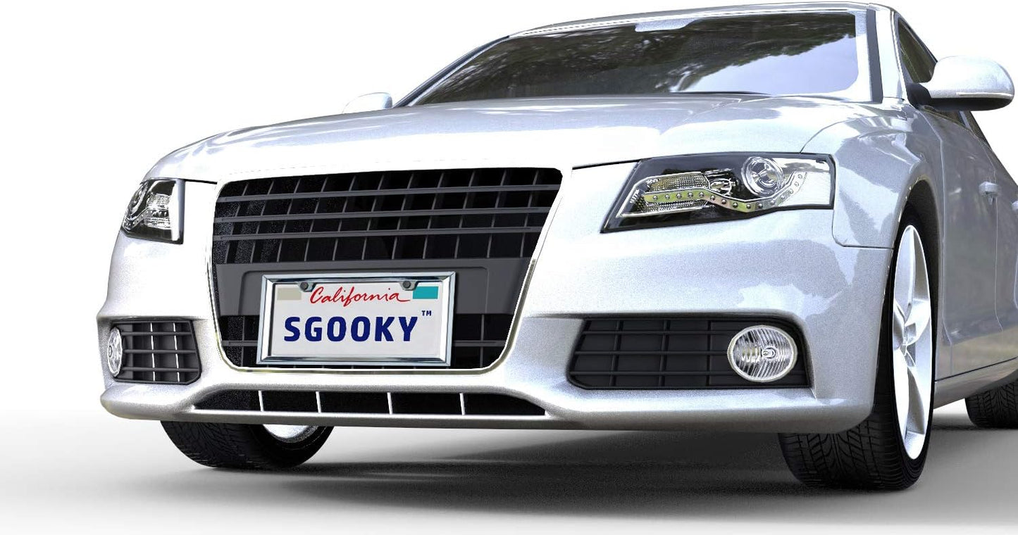 3D Chrome License Plate Frames, Pure Zinc Alloy Metal (Triangle Pattern)