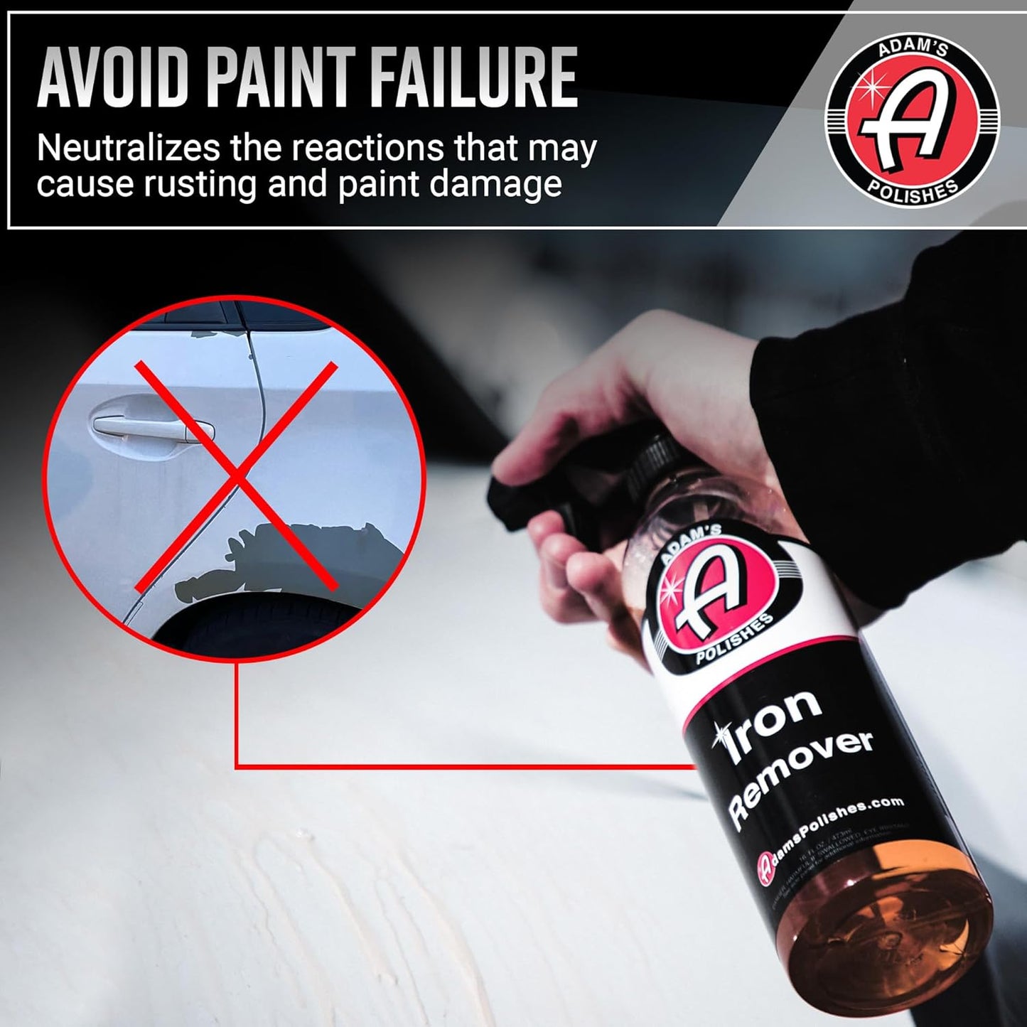 Adam's Iron Remover (16oz, 2 Pack) - Fallout & Iron Remover Spray for Car Detailing Removes Iron Particles in Auto Paint, Wheels, Motorcycle, RV & Boat - Use Before Clay Bar, Wax or Car Wash