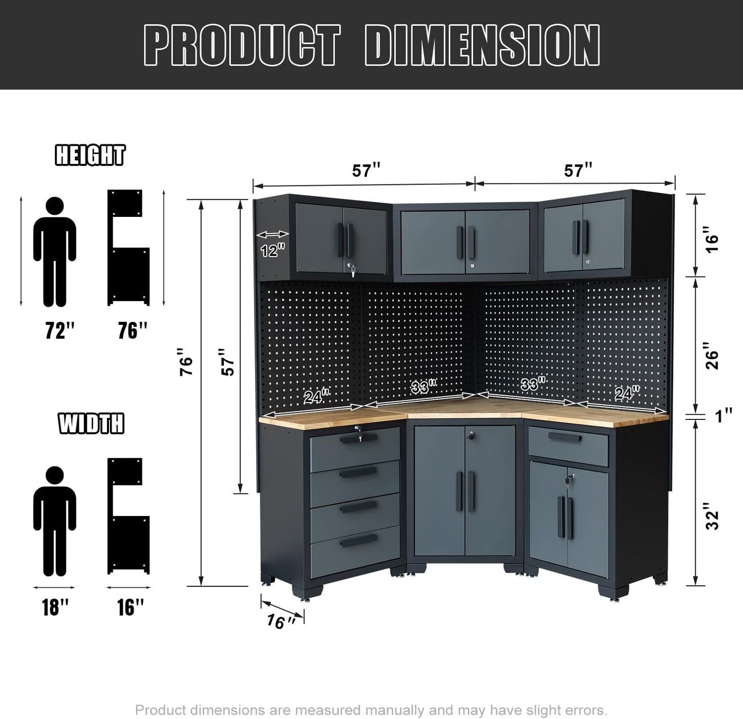 Garage Storage Cabinet System Corner Workshop Set 10-Pcs Garage Cabinets and Storage System for Tool Organization