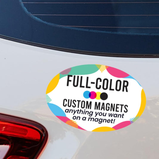 Magnet Me Up Custom Car Magnet, 4x6 Inch Oval, Customizable Magnet for Businesses, Advertising, Personal Use, Gifts, Choose Your Text, Upload Image, Magnetic Vinyl for Vehicles, Crafted in USA
