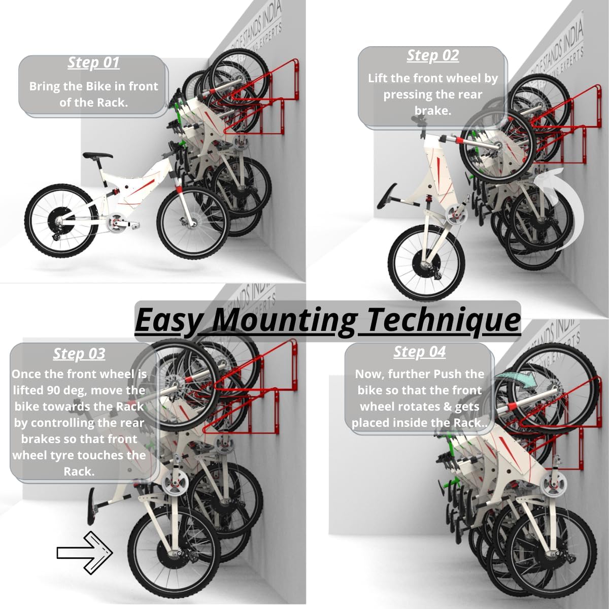Bike Wall Mount Vertical Bike Hanger for Home Space Saving Rack Storage Mount for Garage or Home Bicycle Holder for Mountain Bikes Road Bikes Holds up to 77lbs Blue,Pack of 2