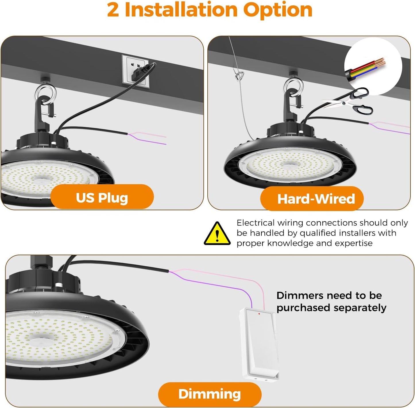 High Bay Lights LED UFO Light 240W LED Shop Lights 6000K IP65 Commercial Bay Lighting Fixture 43200 LM Super Bright, 5ft Cable Plug & Play for Warehouse Factory Garage Workshop Barn 1 Pack