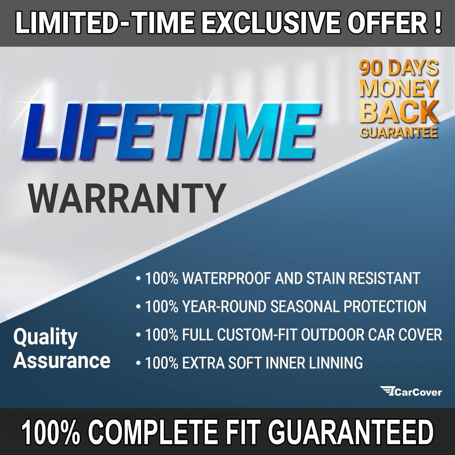 iCarCover Premium Car Cover for 1967-1970 Pontiac Executive Heavy Duty Waterproof All-Weather Automobiles Custom Fit Indoor Outdoor UV Snow Protection Covers with Straps and Bag