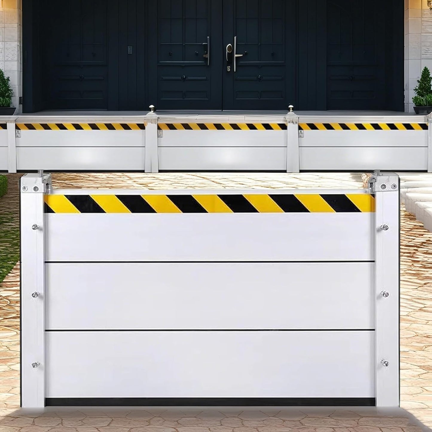 Flood Barriers for Home Exterior,Aluminum Alloy Outdoor Garage Doors Water Barriers for Flooding(H7.9Inch,L14.5FT)