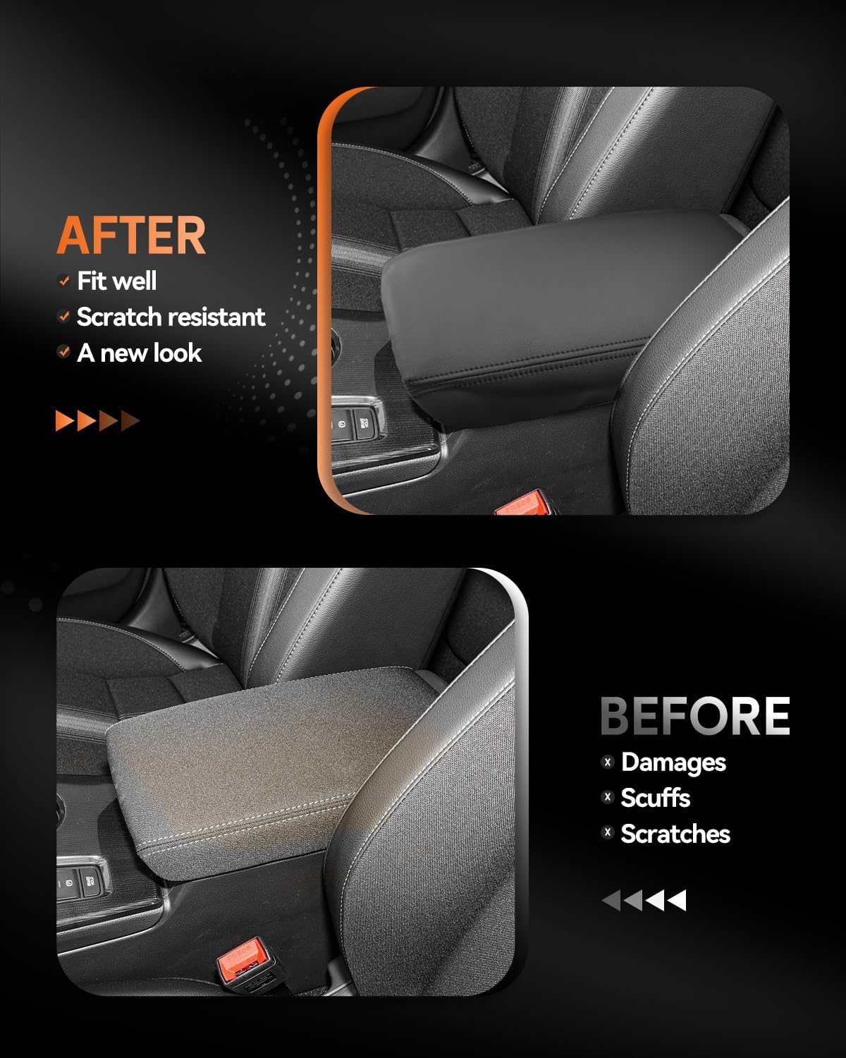 CDEFG for Honda Civic 2022-2025 Center Console Cover Armrest Box Cover for Civic (LX, Sport, Si) 2022 2023 2024 2025 Accessories Console Arm Rest Protector