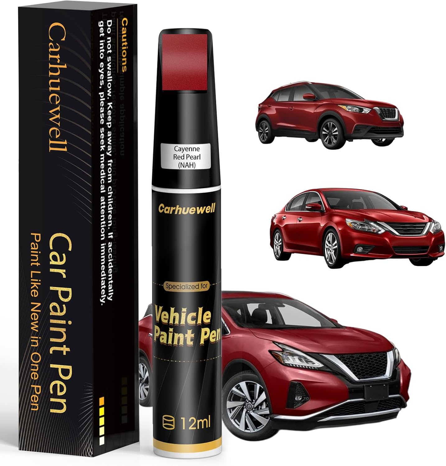 Cayenne Red Pearl(NAH) Touch Up Paint Compatible with Nissan, Exact Match Car Paint Pen Automotive Scratch Repair Remover Kit Quick & Easy Solution for Vehile Chips and Nicks