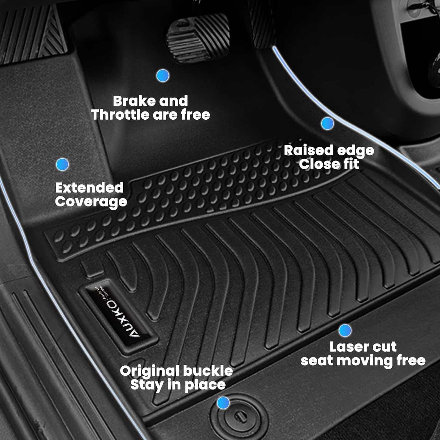 Auxko All Weather Floor Mats Cargo Mat for Honda Passport 2026 TPE Liners All Season Accessories Guard Odorless Anti-Slip Floor Liners Trunk Tray for Honda Passport 2026
