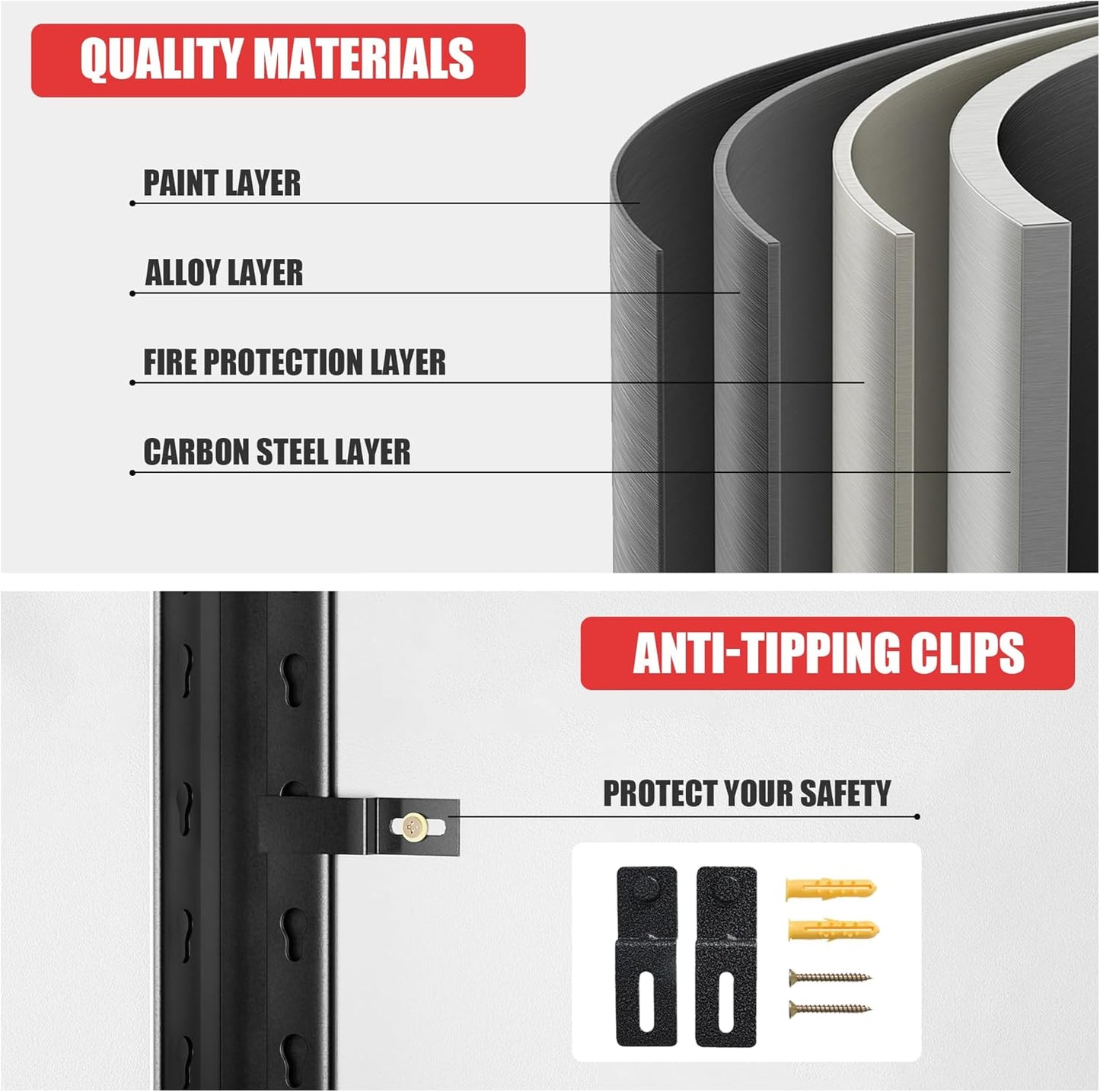 Metal Garage Storage Shelf, Heavy Duty 5 Tier Shelving Unit, Industrial Utility Shelving for Garage Storage, Durable Metal Shelf Organizer, Storage Shelving 24" D x48 W x72 H（2 Pieces）