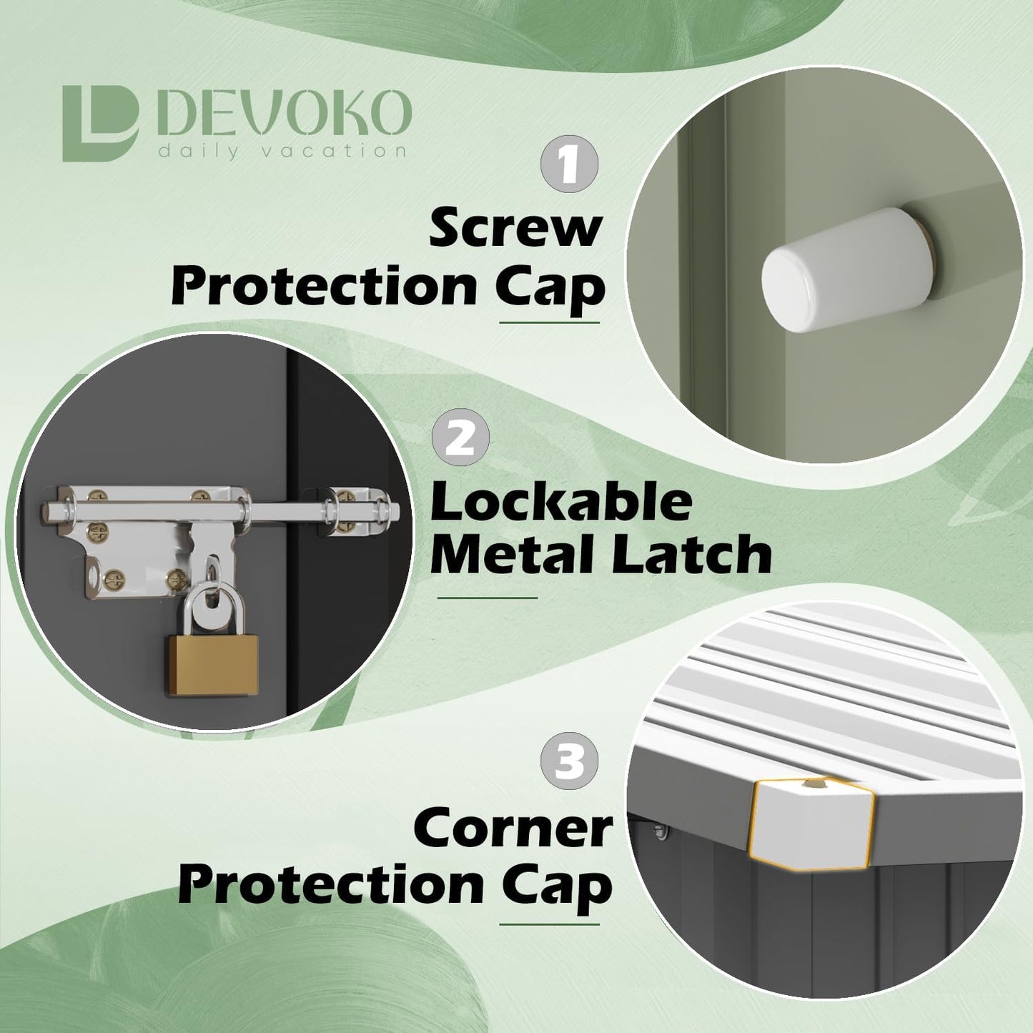 Devoko Outdoor Storage Shed 5 x 3 FT Lockable Metal Garden Shed Steel Anti-Corrosion Storage House with Single Lockable Door for Backyard Outdoor Patio (Gray)