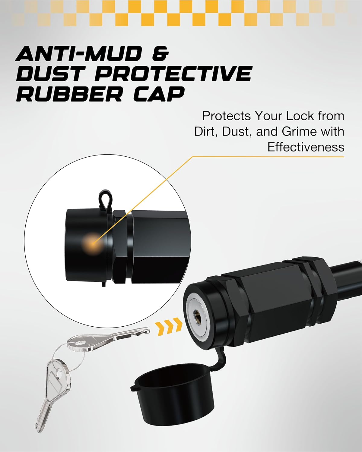 RETRUE Heavy-Duty Trailer Hitch Locks - 5/8" Pin for 2" and 2-1/2" Class III-IV Receivers, Includes 5 O-Rings and Weatherproof Caps, Ideal Trailer Accessories, 4 Pack