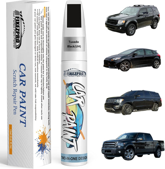 Tuxedo Black(UH) Touch Up Paint for Ford, Car Paint Scratch Repair Remover Pen Color Exact Match, Quick and Easy Fix Automotive Chips and Nicks Scuff