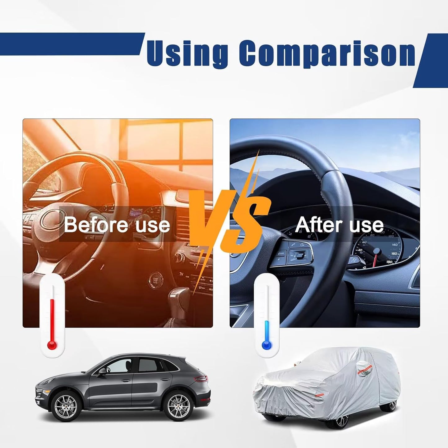 Kayme 6 Layers SUV Car Cover Custom Fit for Mazda CX-5 CX5 (2012-2025) Waterproof All Weather for Automobiles, Outdoor Full Cover Rain Sun UV Protection.Silver