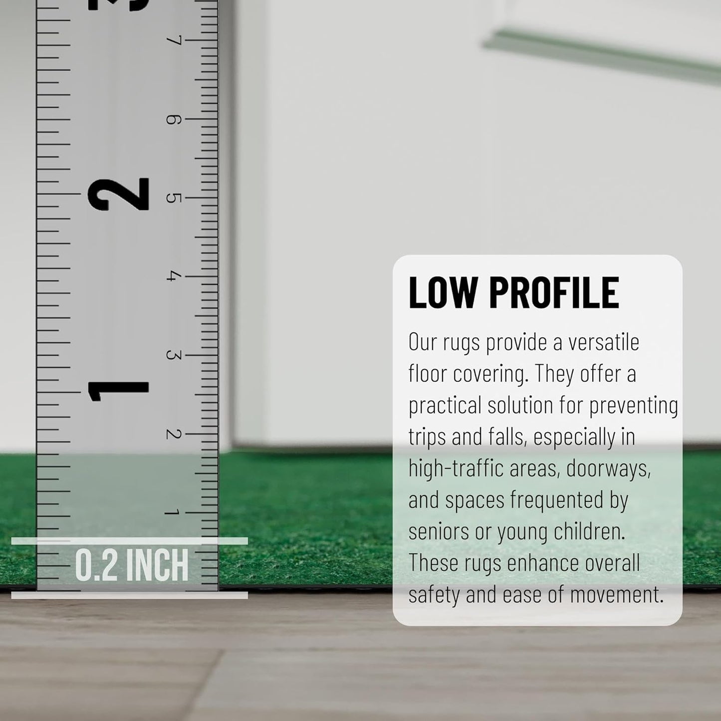 Ottomanson 2'7" x 8' Hallway Runner with Scraper Pile - Extra Durable Non-Slip Rug Mat for Indoor & Outdoor Use - Ideal for Kitchen, Entryway & Garage - High-Traffic Carpet, Green