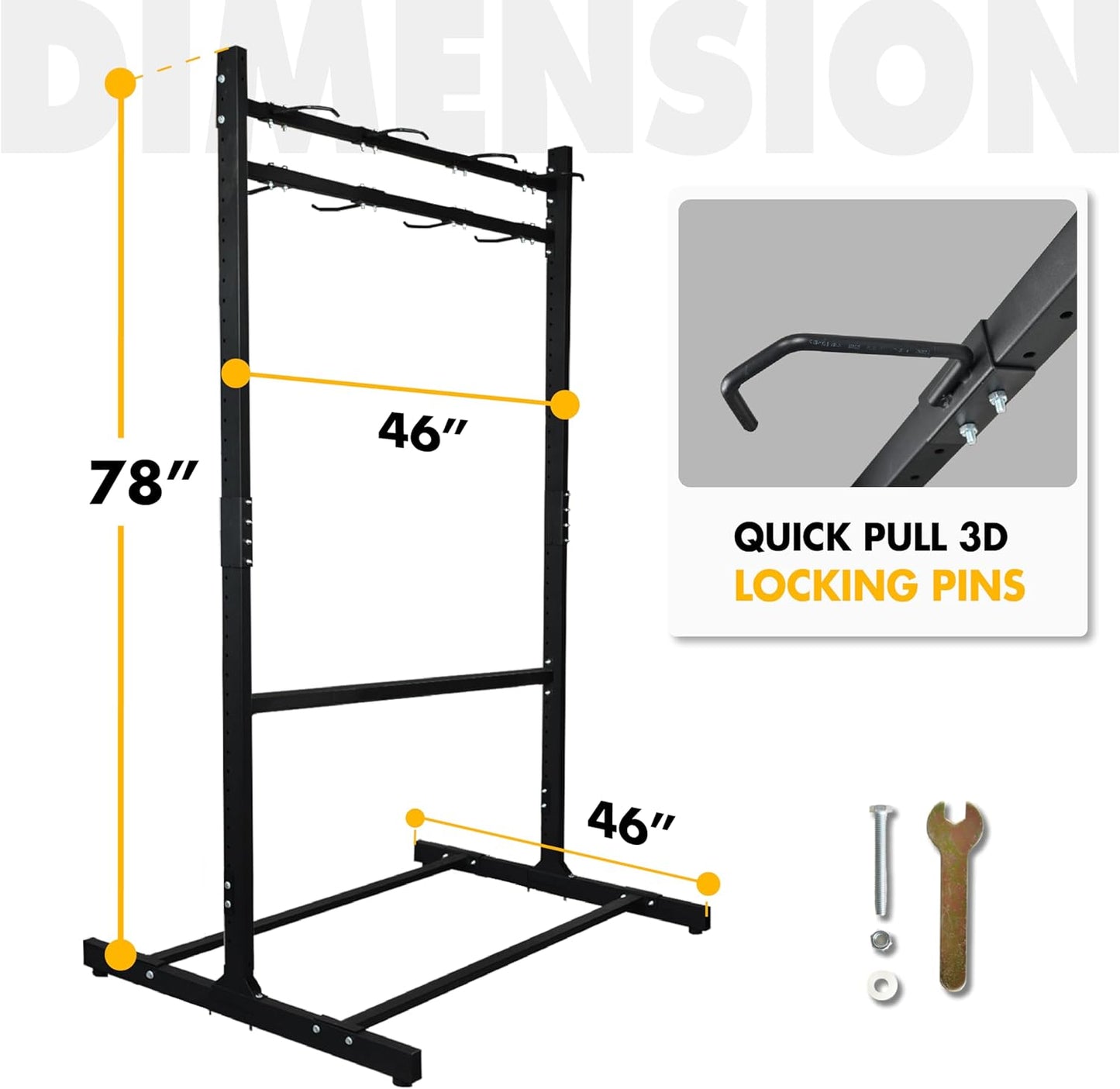 Freestanding 8 Bike Storage Rack for Garage, 2-Sided Bicycle Organizer, Hold Multiple Bicycles, Mountain Bikes, Road Bikes, Kids’ Bicycles and E-Bikes